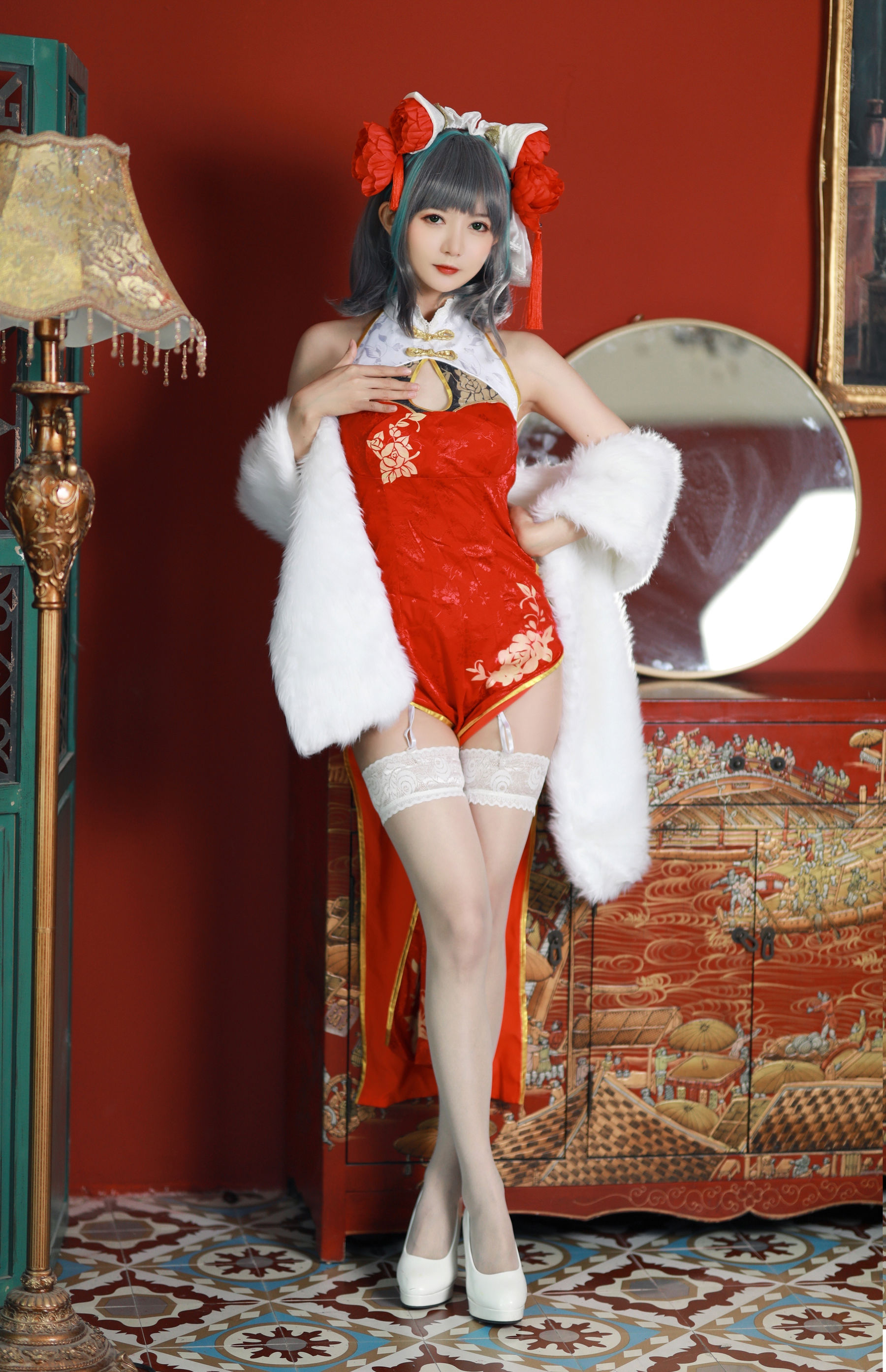 51酱 - 碧蓝航线 柴郡 新春旗袍/(12P)