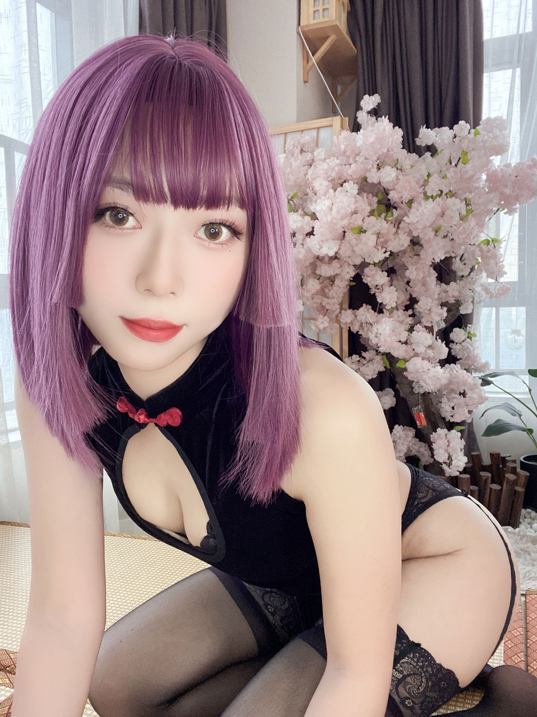 动漫博主 Money冷冷 - 高叉旗袍蕾丝裙/(107P)