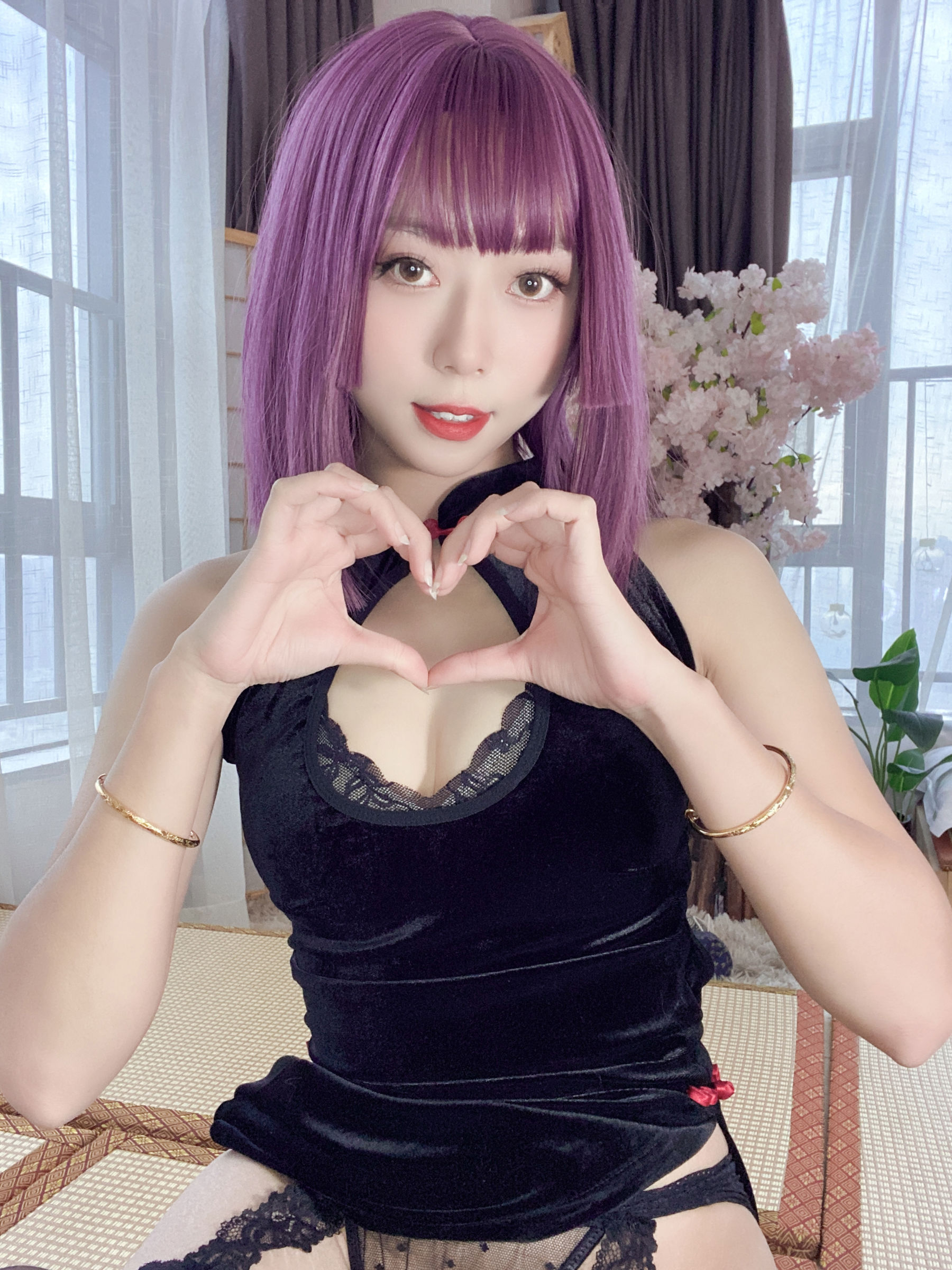 动漫博主 Money冷冷 - 高叉旗袍蕾丝裙/(107P)