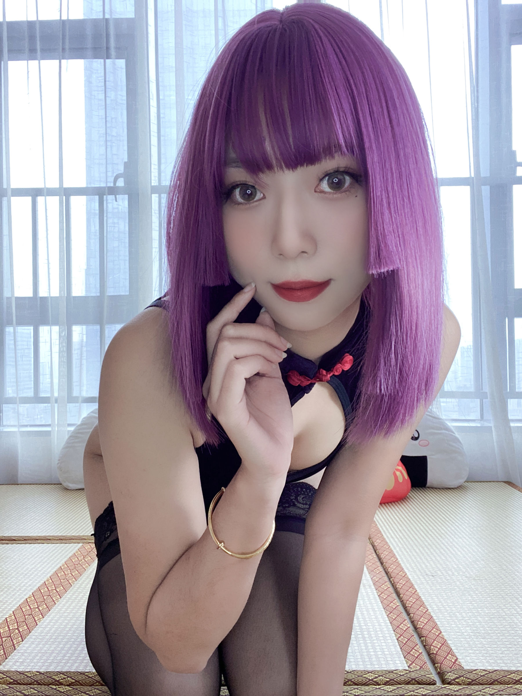 动漫博主 Money冷冷 - 高叉旗袍蕾丝裙/(107P)