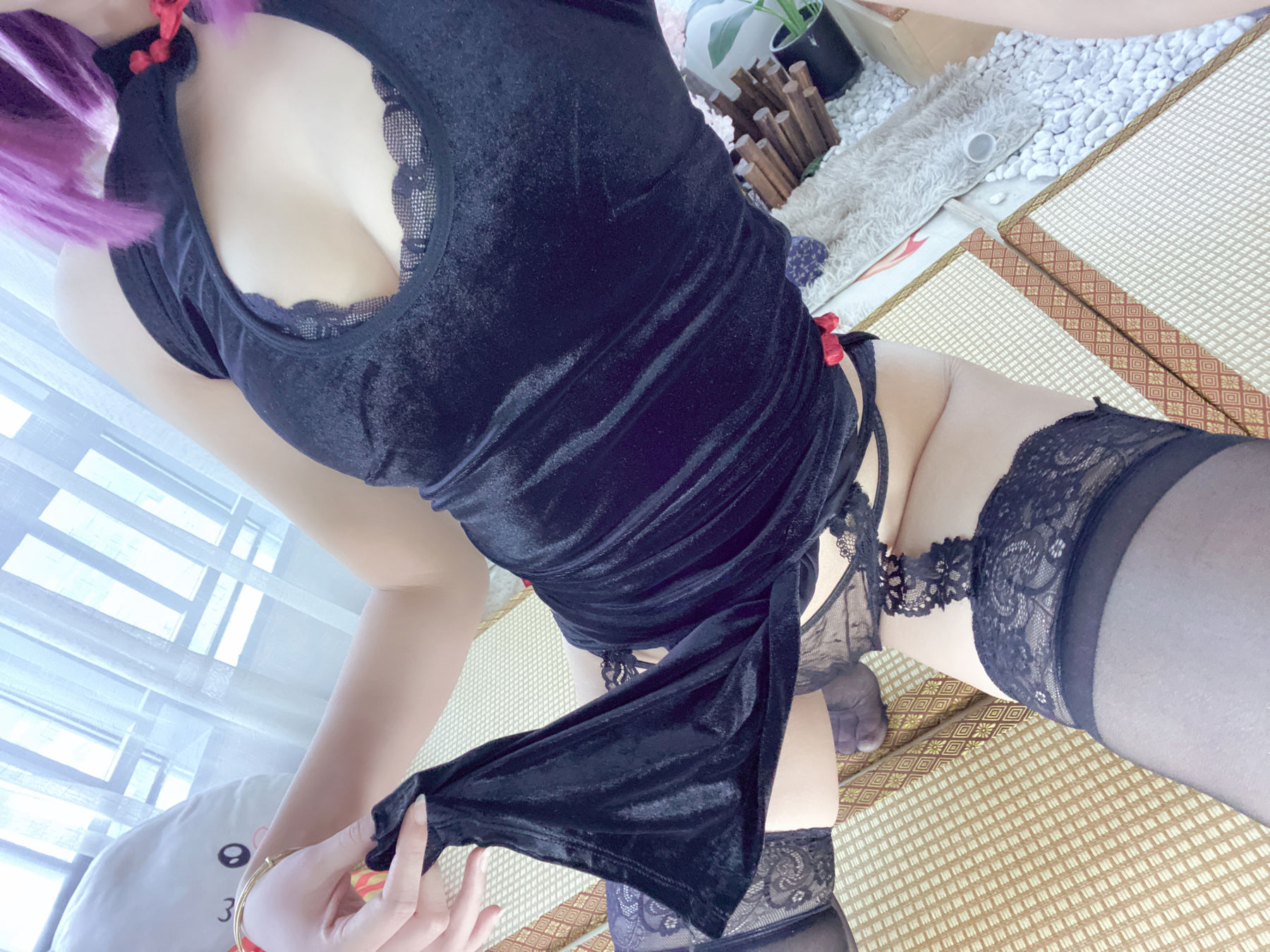 动漫博主 Money冷冷 - 高叉旗袍蕾丝裙/(107P)