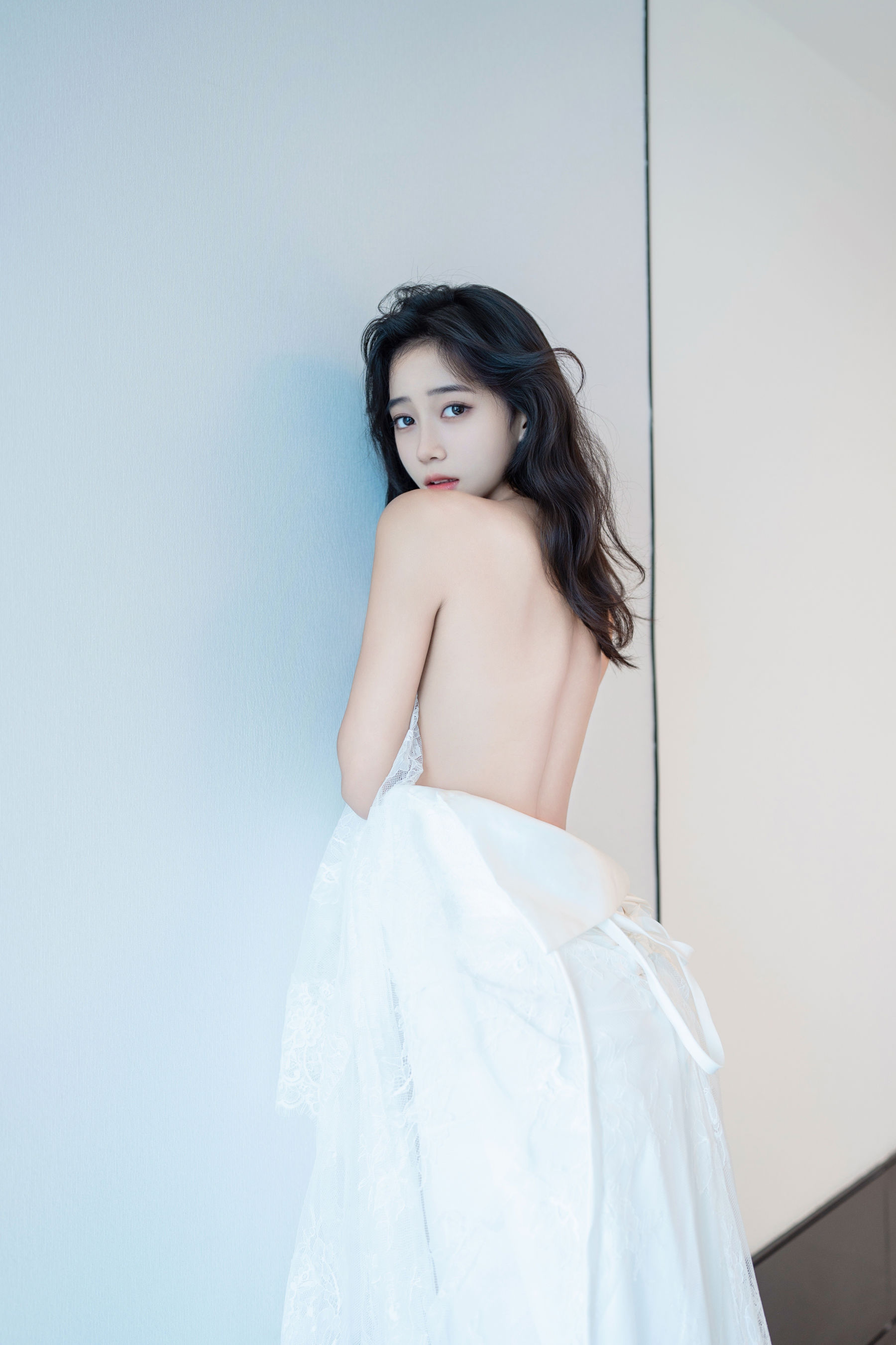 时安安 - 白色蕾丝长裙/(93P)