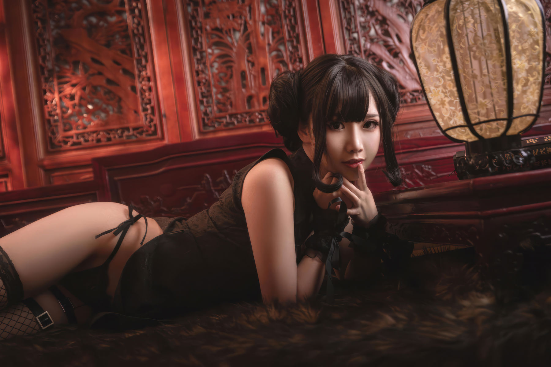 可爱人气Coser 面饼仙儿 - 魔女旗袍/(33P)