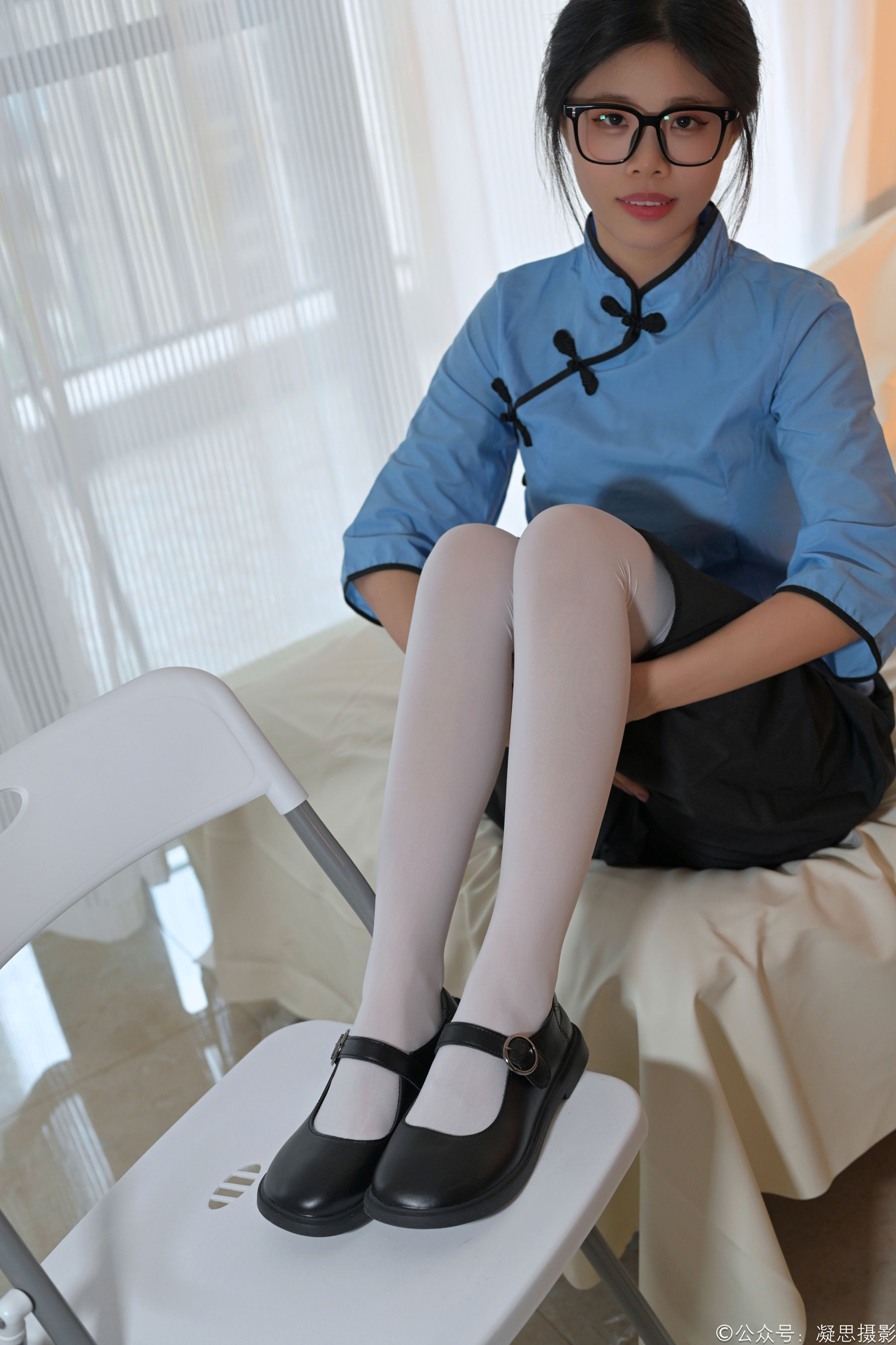 凝思摄影 No.014 木木 - 民国校服、过膝袜、小皮鞋/(159P)