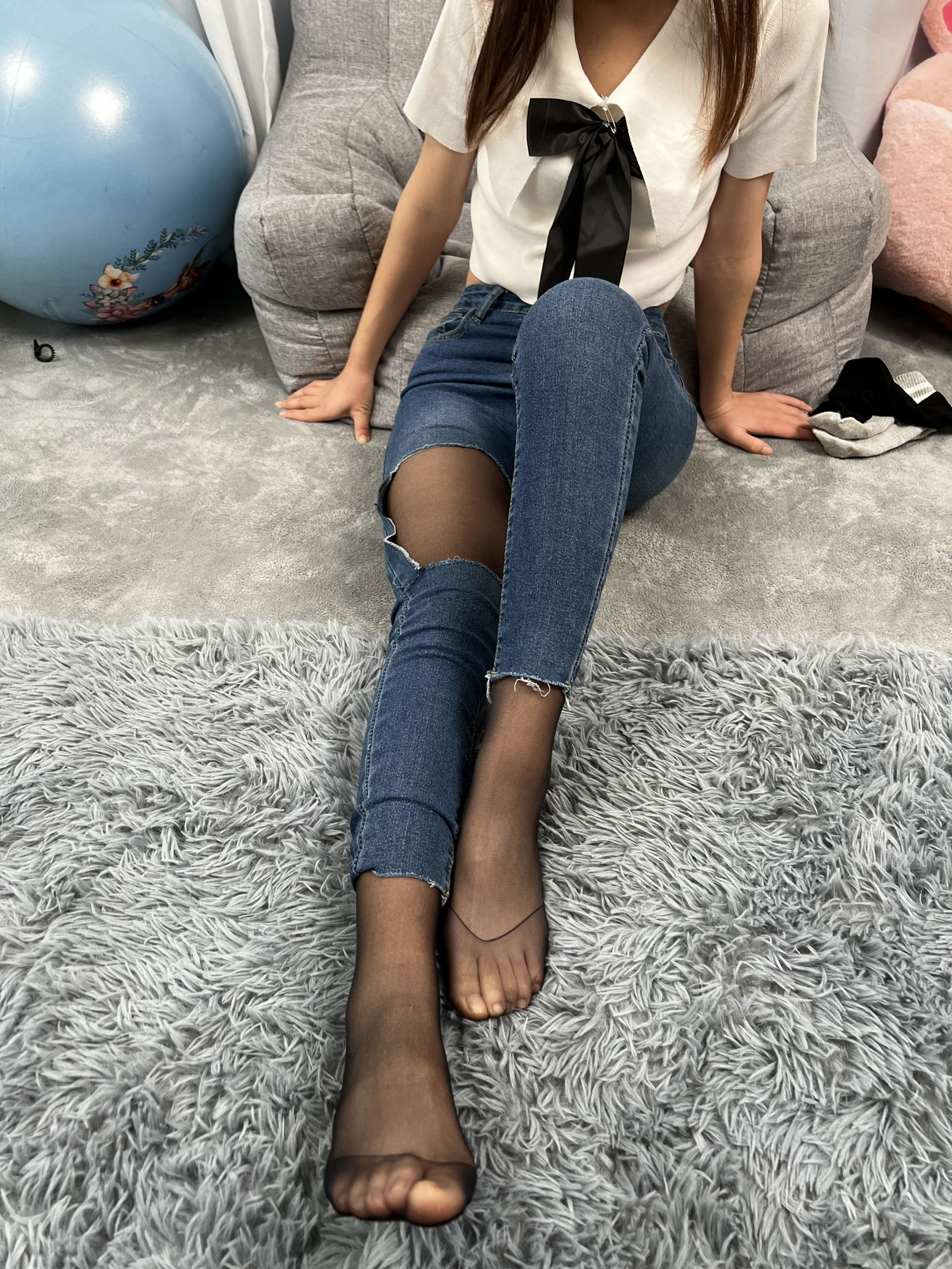 三禾摄影 No.024 牛仔裤里丝 帆布鞋 高跟/(201P)