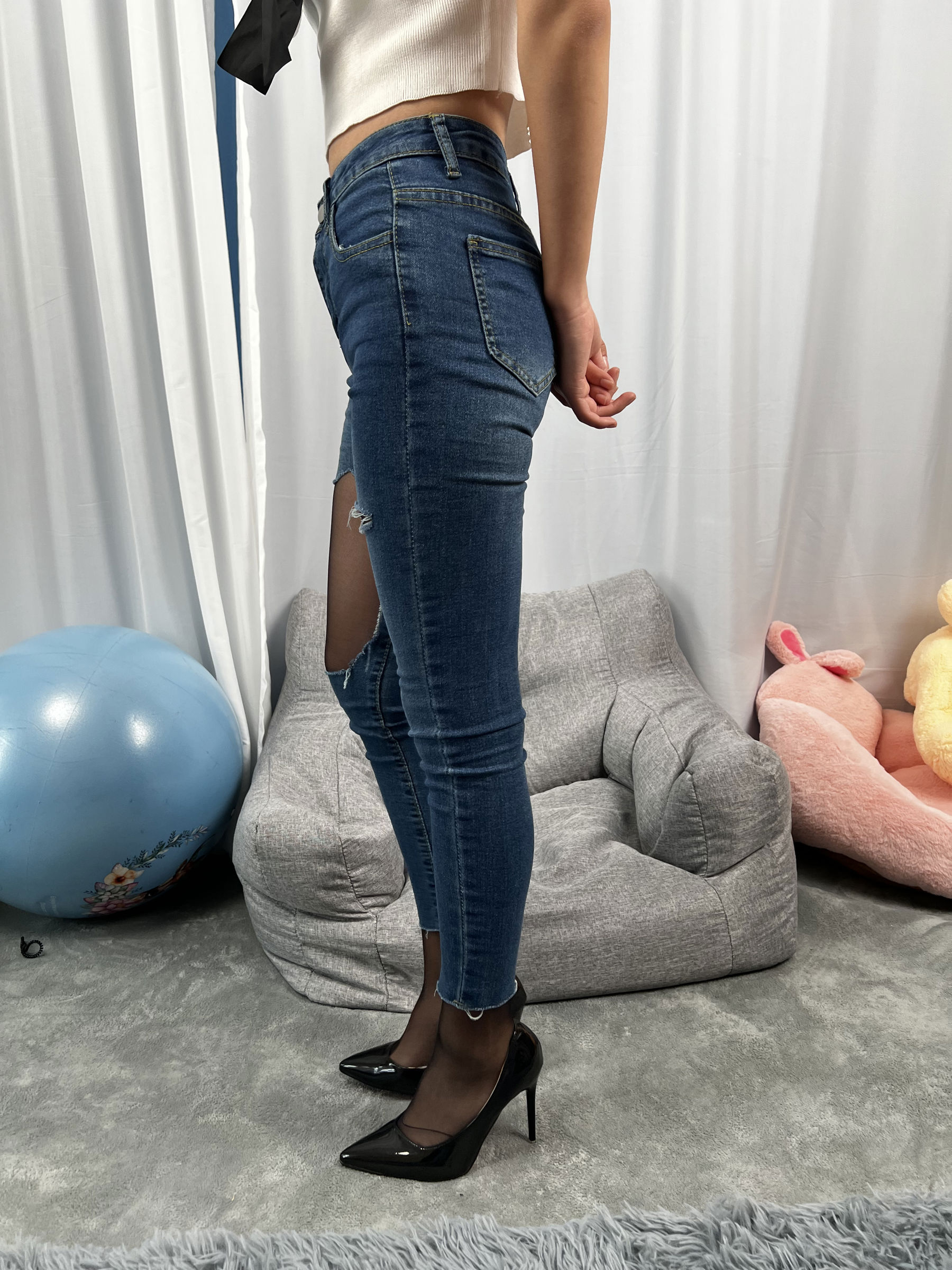 三禾摄影 No.024 牛仔裤里丝 帆布鞋 高跟/(201P)