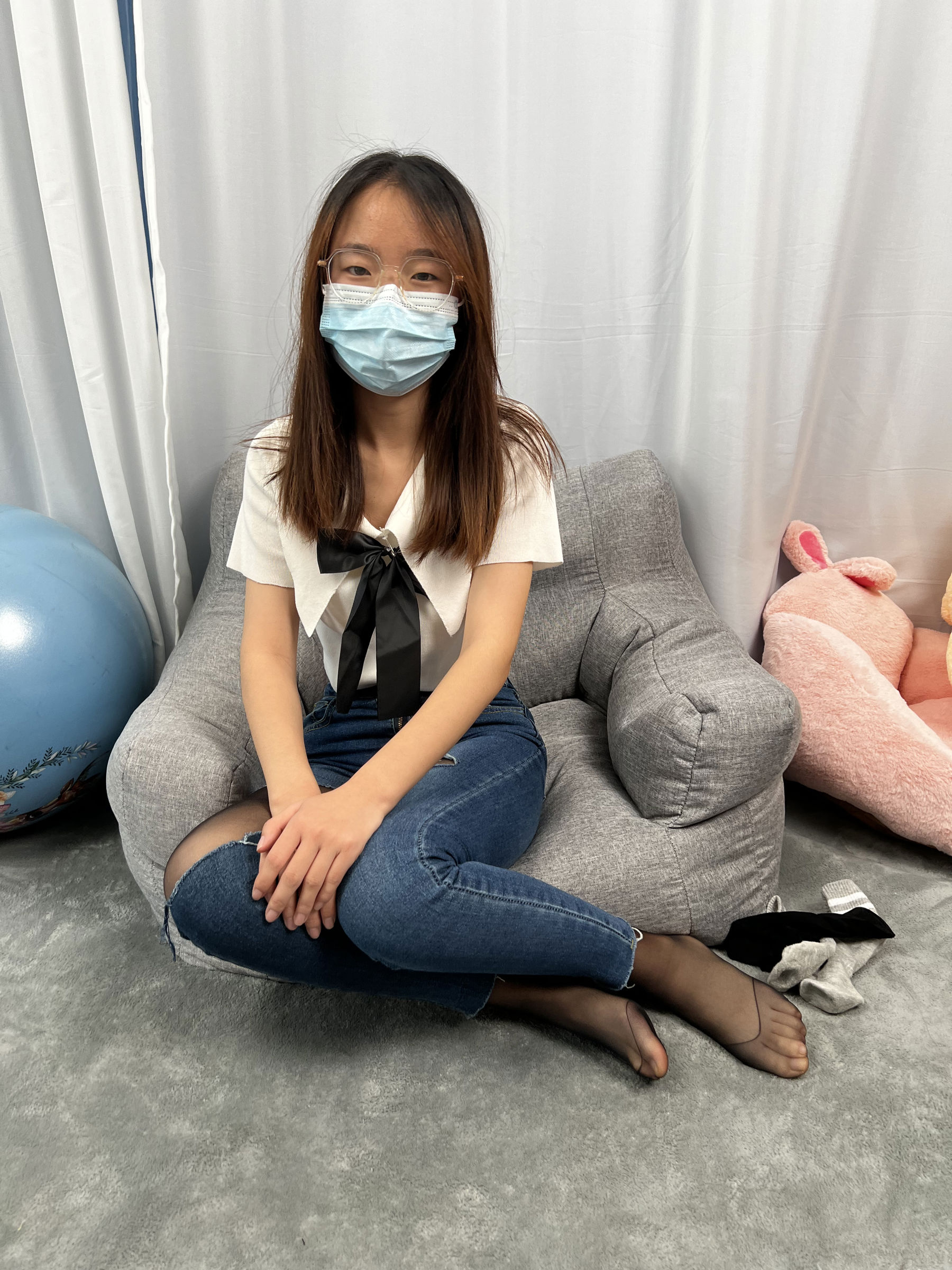 三禾摄影 No.024 牛仔裤里丝 帆布鞋 高跟/(201P)