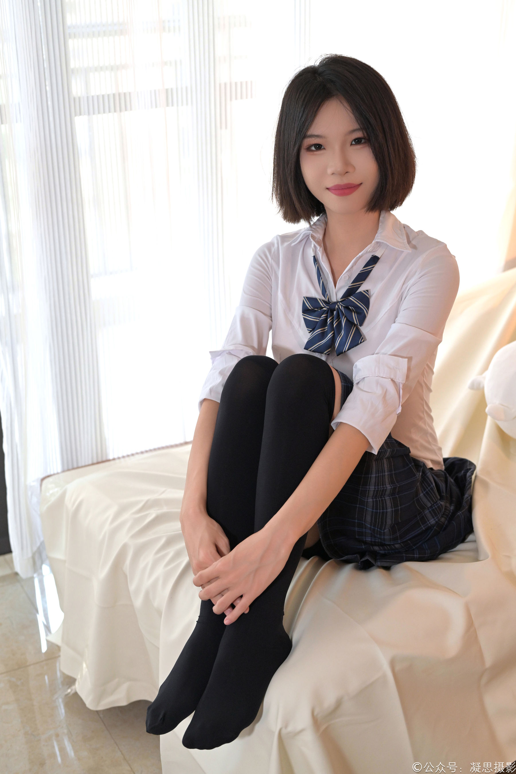 凝思摄影 No.011 小睿 - JK制服、过膝袜、玛丽珍鞋/(135P)
