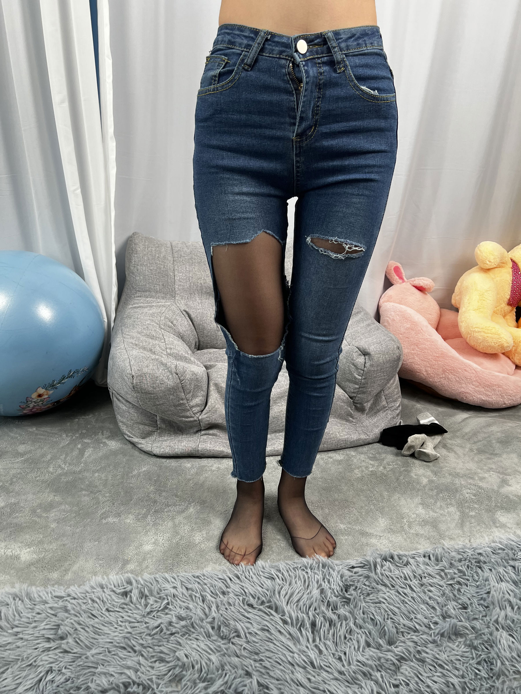 三禾摄影 No.024 牛仔裤里丝 帆布鞋 高跟/(201P)