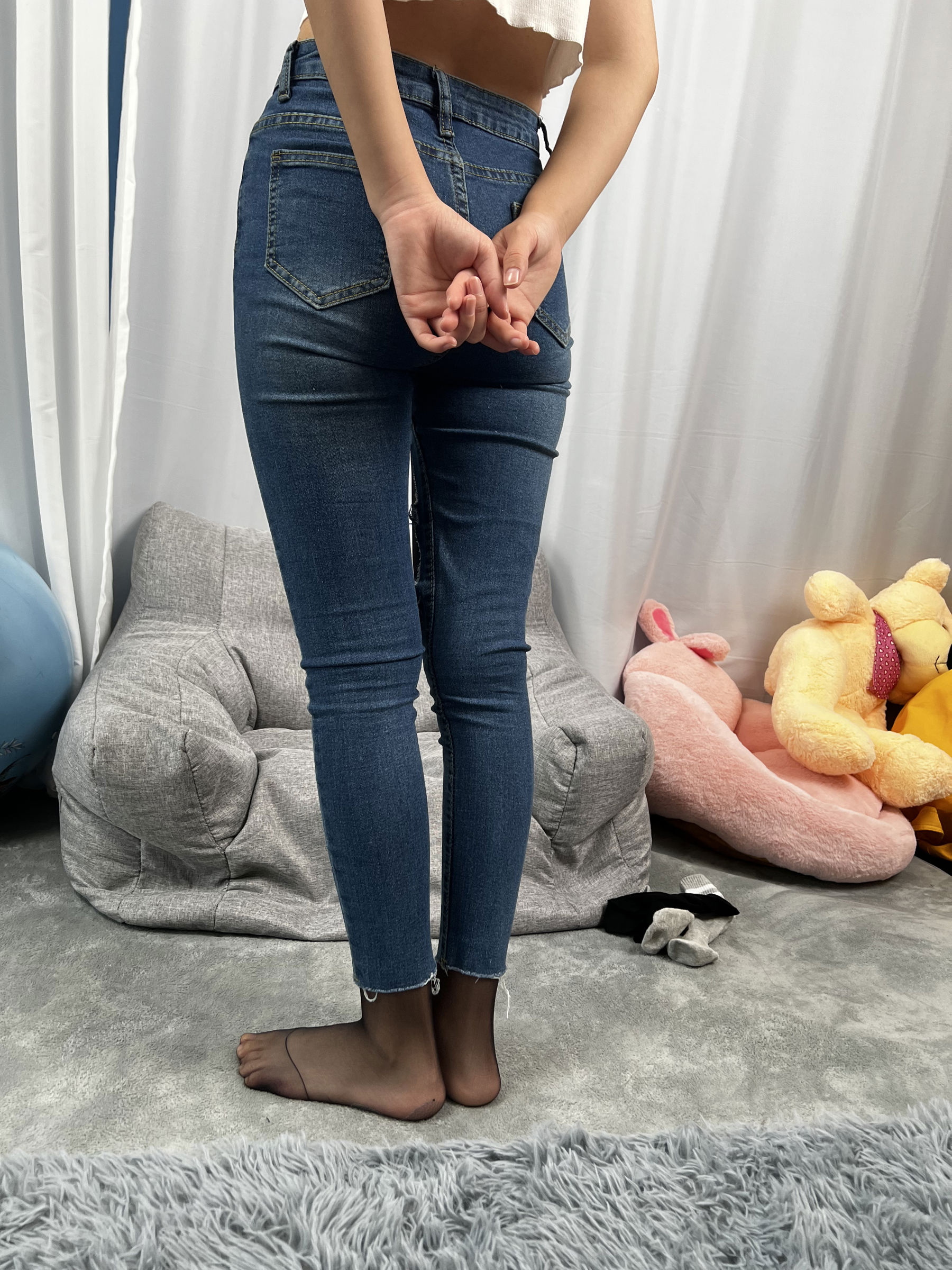 三禾摄影 No.024 牛仔裤里丝 帆布鞋 高跟/(201P)