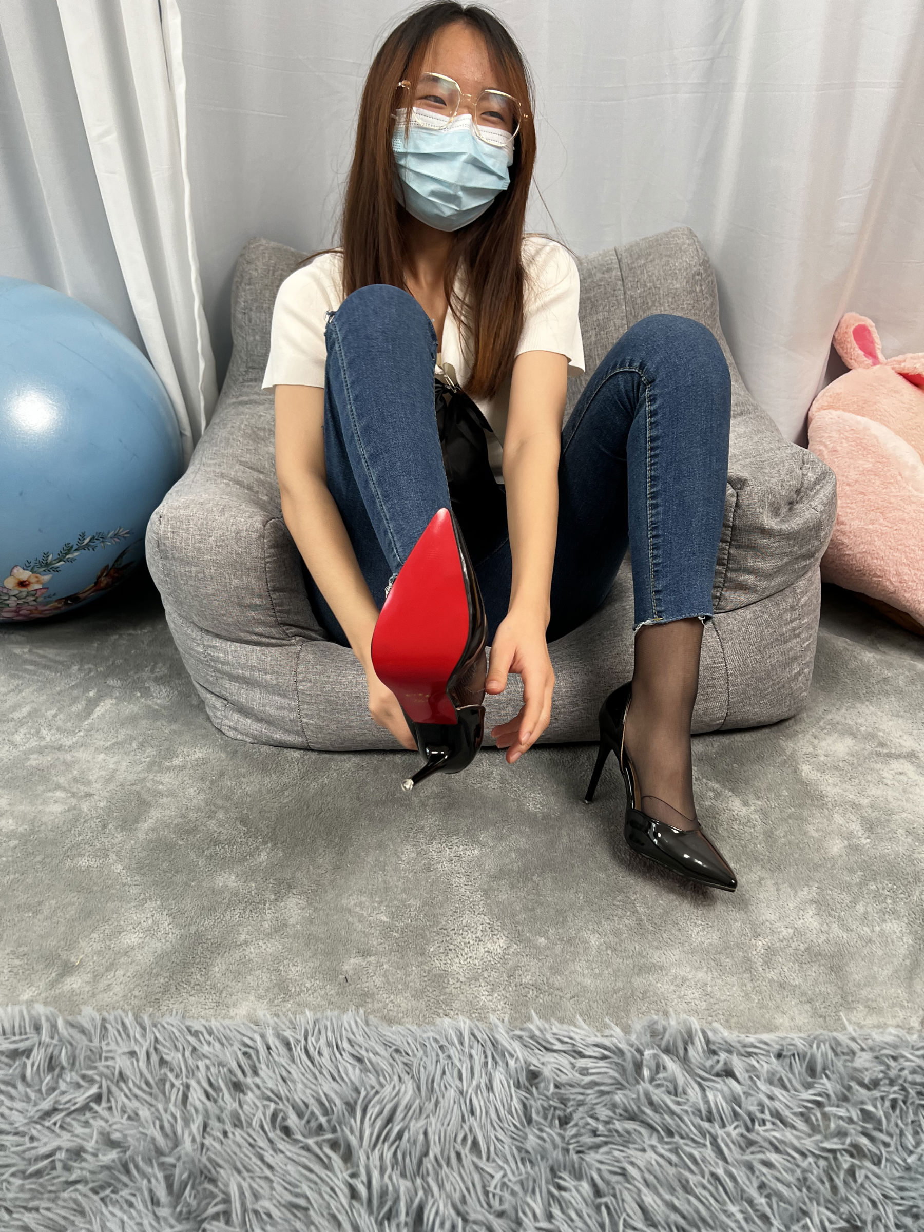 三禾摄影 No.024 牛仔裤里丝 帆布鞋 高跟/(201P)