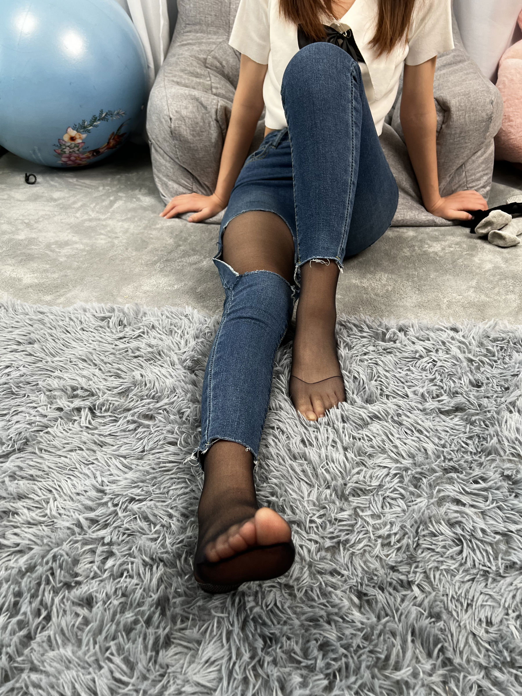 三禾摄影 No.024 牛仔裤里丝 帆布鞋 高跟/(201P)