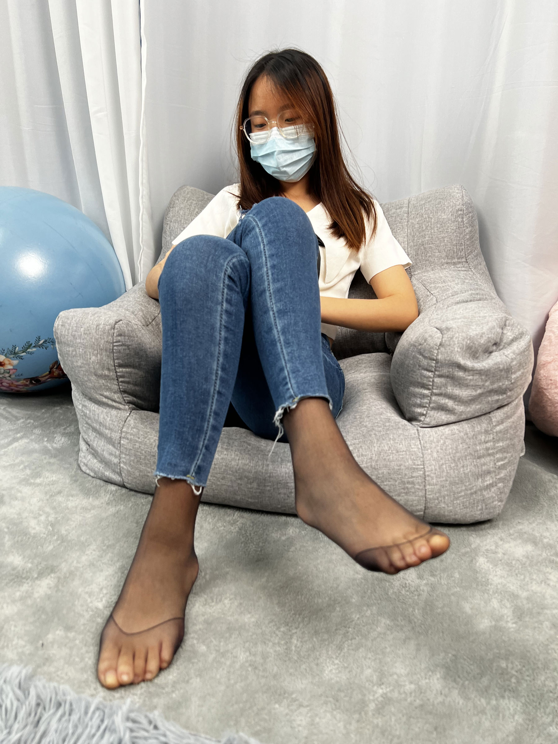 三禾摄影 No.024 牛仔裤里丝 帆布鞋 高跟/(201P)