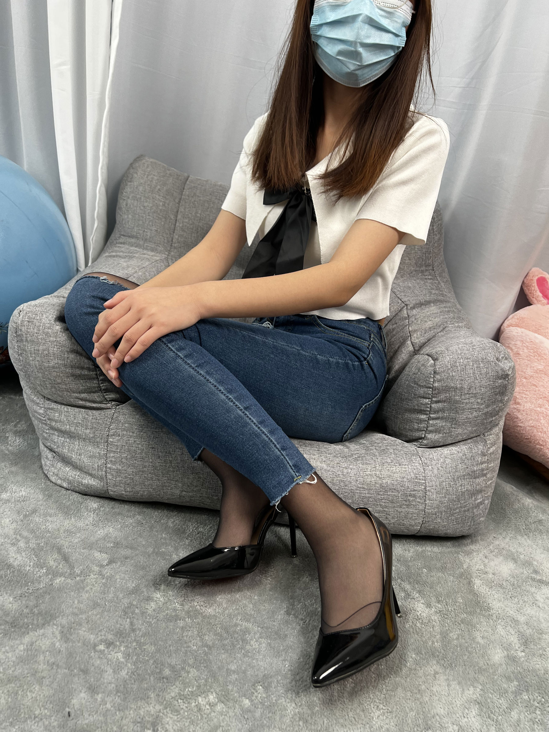 三禾摄影 No.024 牛仔裤里丝 帆布鞋 高跟/(201P)