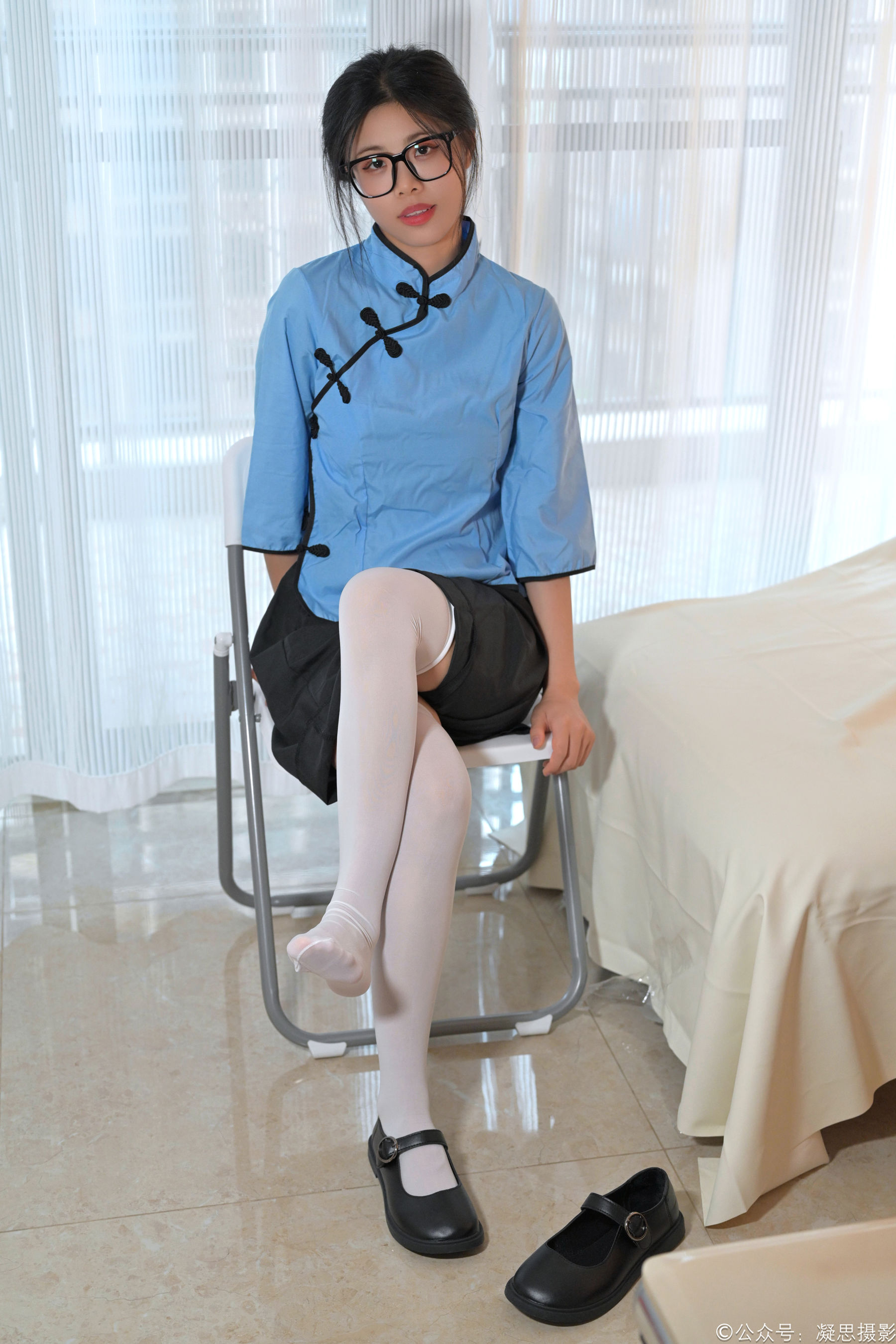 凝思摄影 No.014 木木 - 民国校服、过膝袜、小皮鞋/(159P)