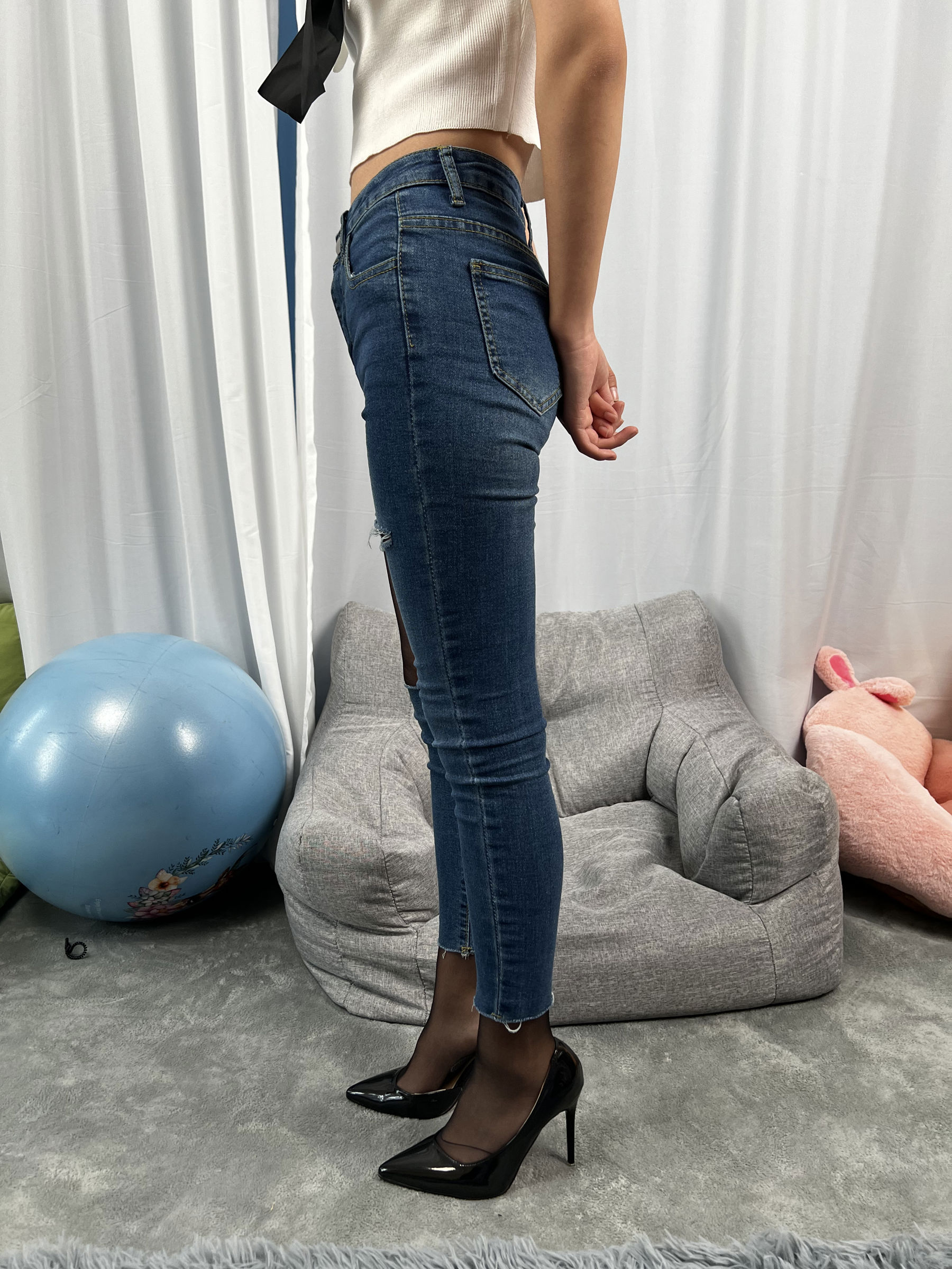 三禾摄影 No.024 牛仔裤里丝 帆布鞋 高跟/(201P)