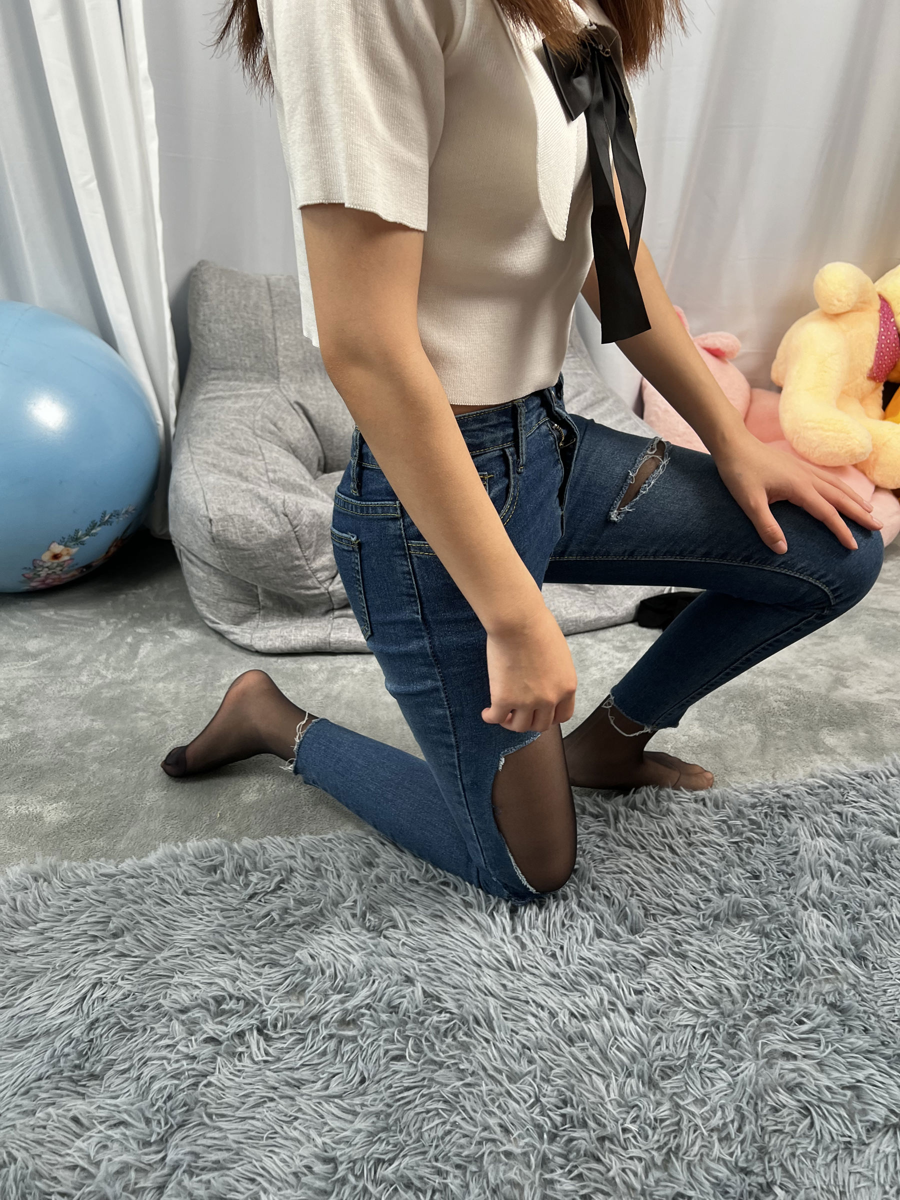 三禾摄影 No.024 牛仔裤里丝 帆布鞋 高跟/(201P)