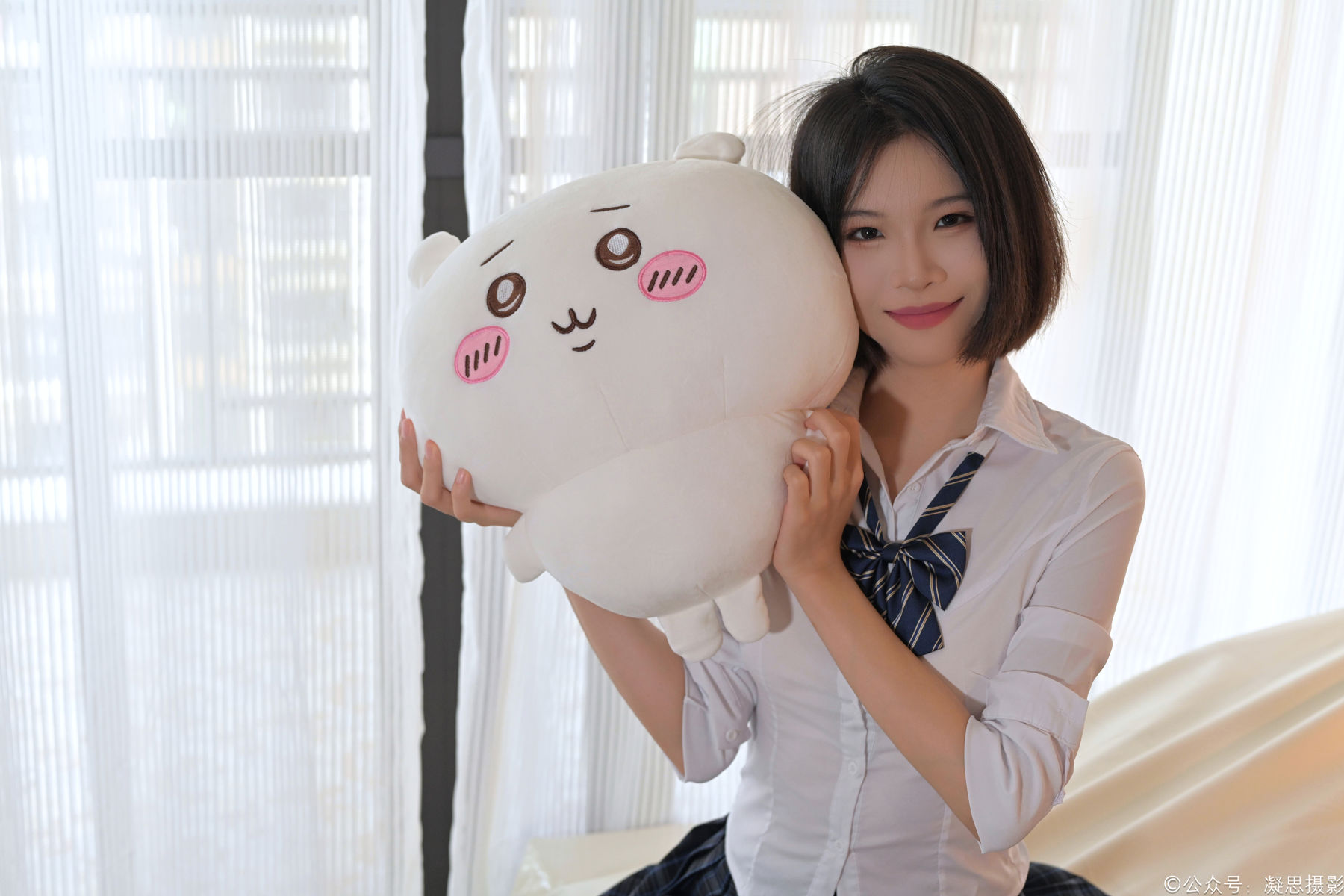 凝思摄影 No.011 小睿 - JK制服、过膝袜、玛丽珍鞋/(135P)