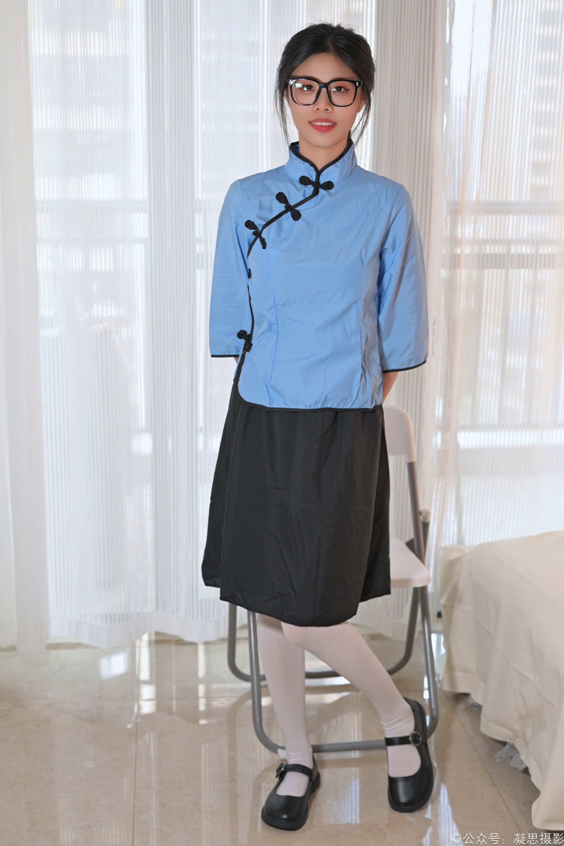 凝思摄影 No.014 木木 - 民国校服、过膝袜、小皮鞋/(159P)