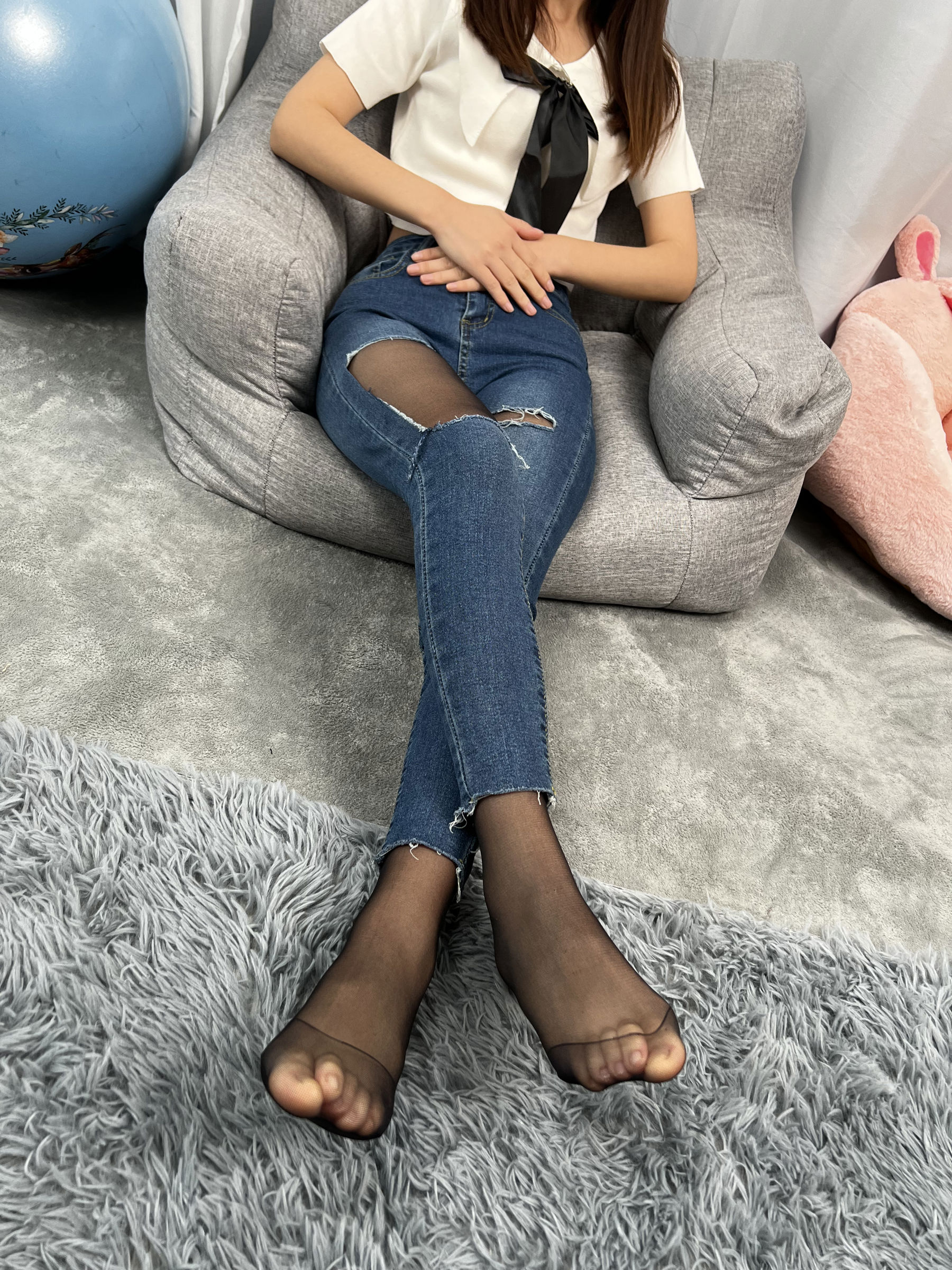 三禾摄影 No.024 牛仔裤里丝 帆布鞋 高跟/(201P)