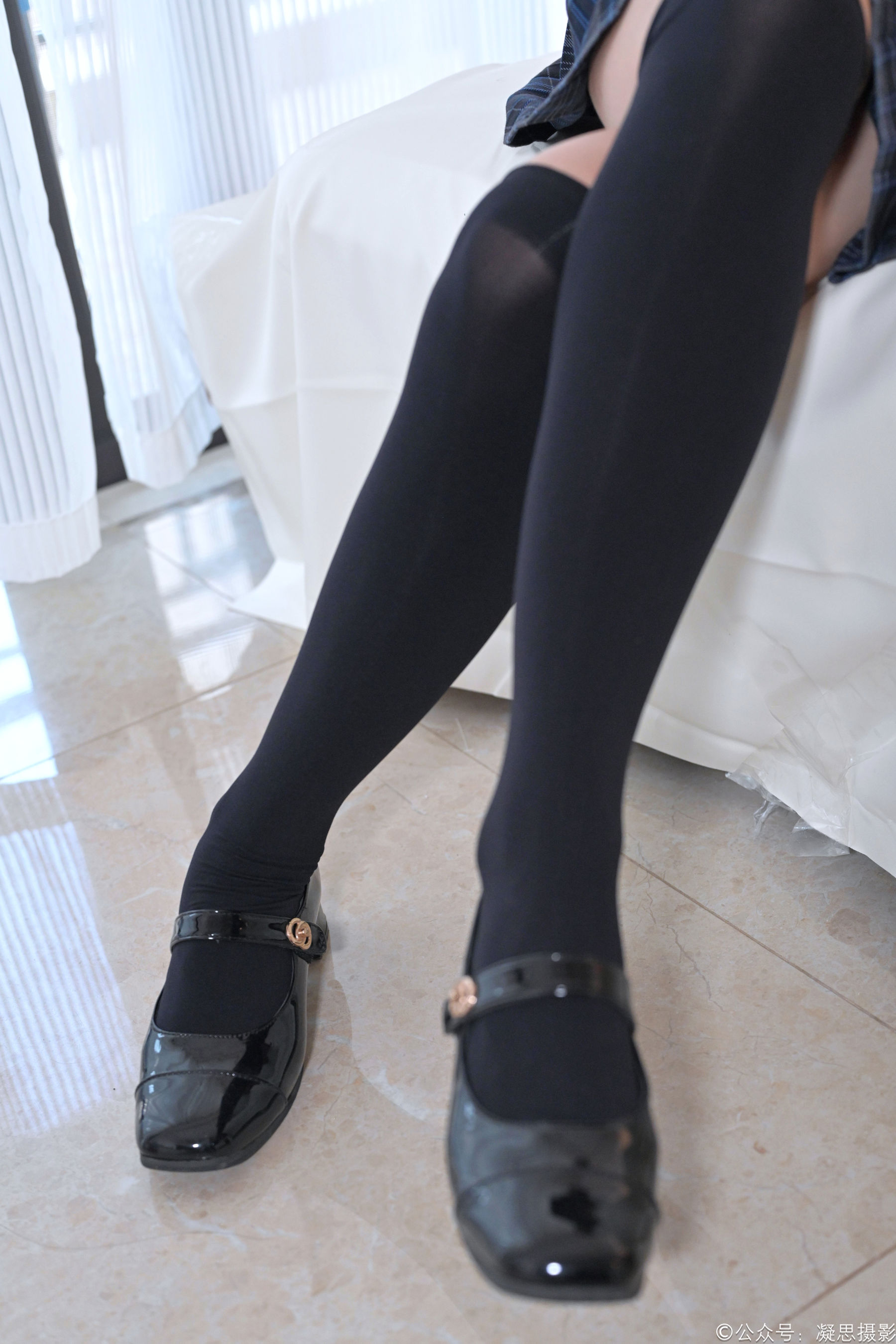 凝思摄影 No.011 小睿 - JK制服、过膝袜、玛丽珍鞋/(135P)