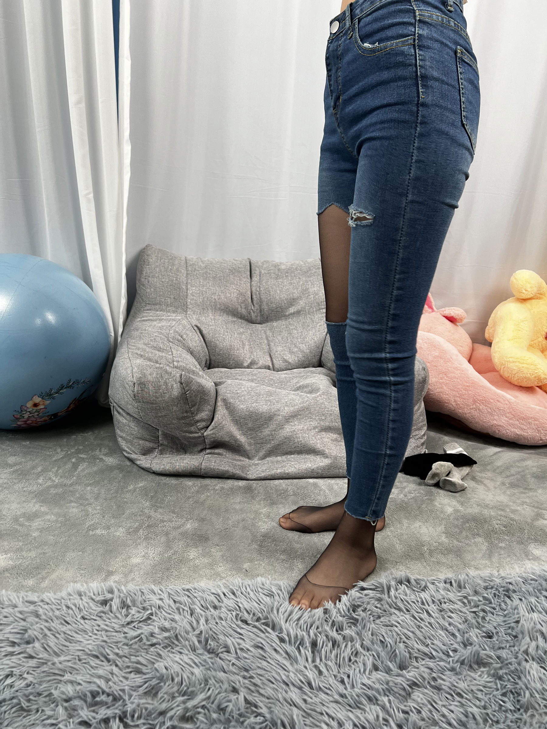 三禾摄影 No.024 牛仔裤里丝 帆布鞋 高跟/(201P)