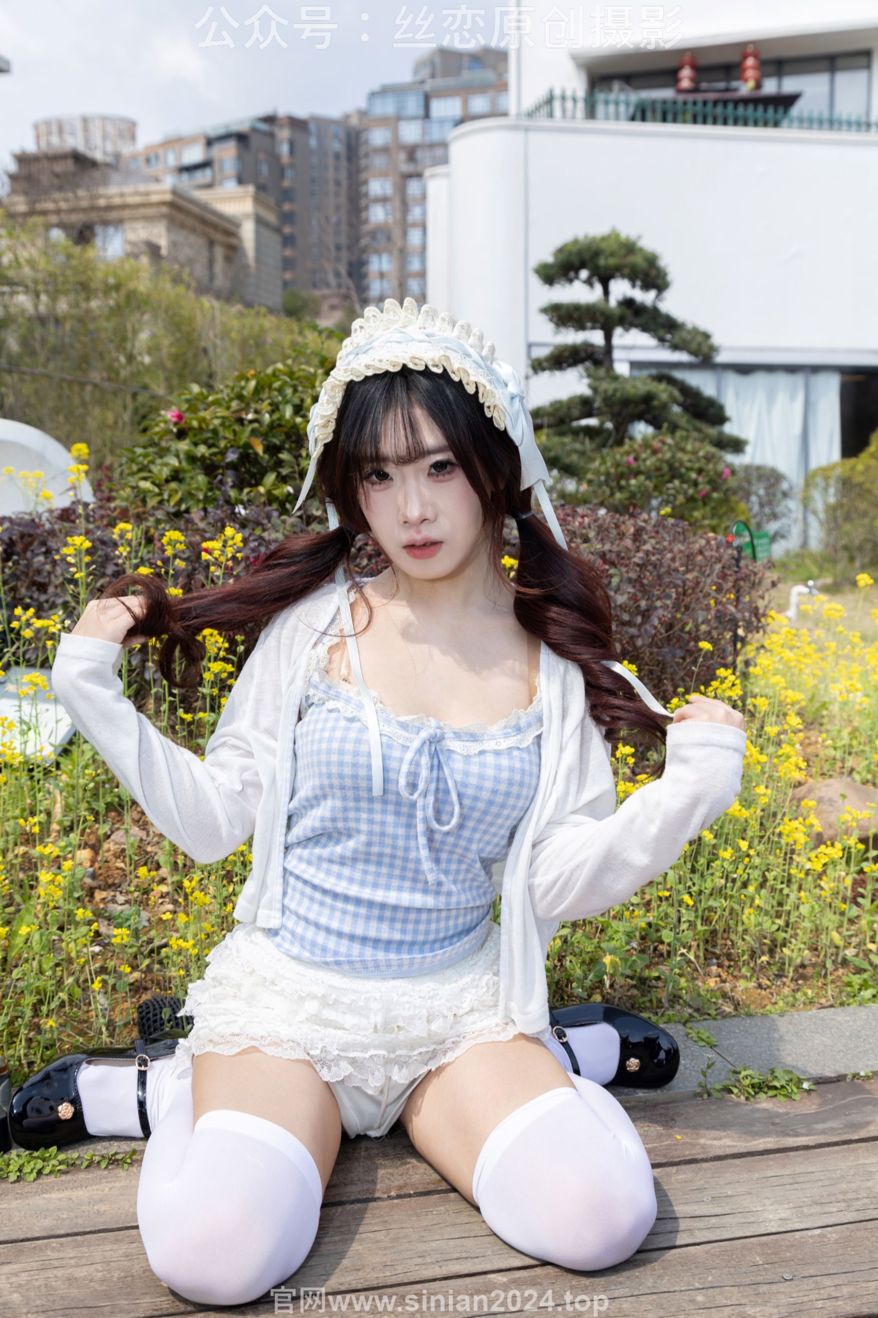 丝恋摄影 No.007 小梦 - 白色JK 超短裙 白色丝袜 黑色皮鞋/(285P)