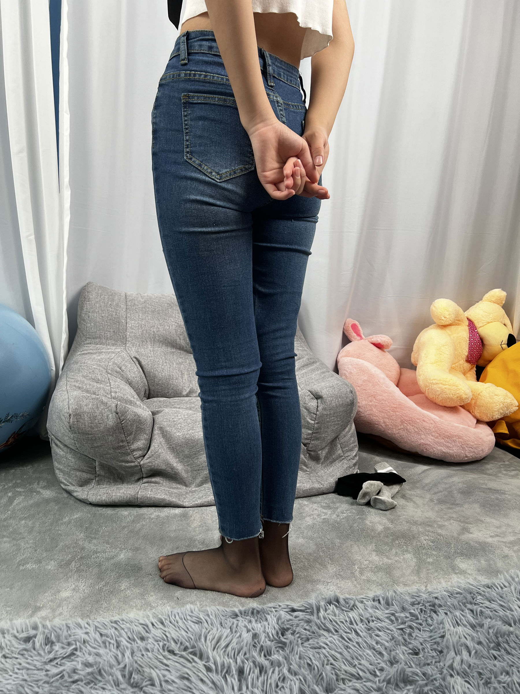 三禾摄影 No.024 牛仔裤里丝 帆布鞋 高跟/(201P)