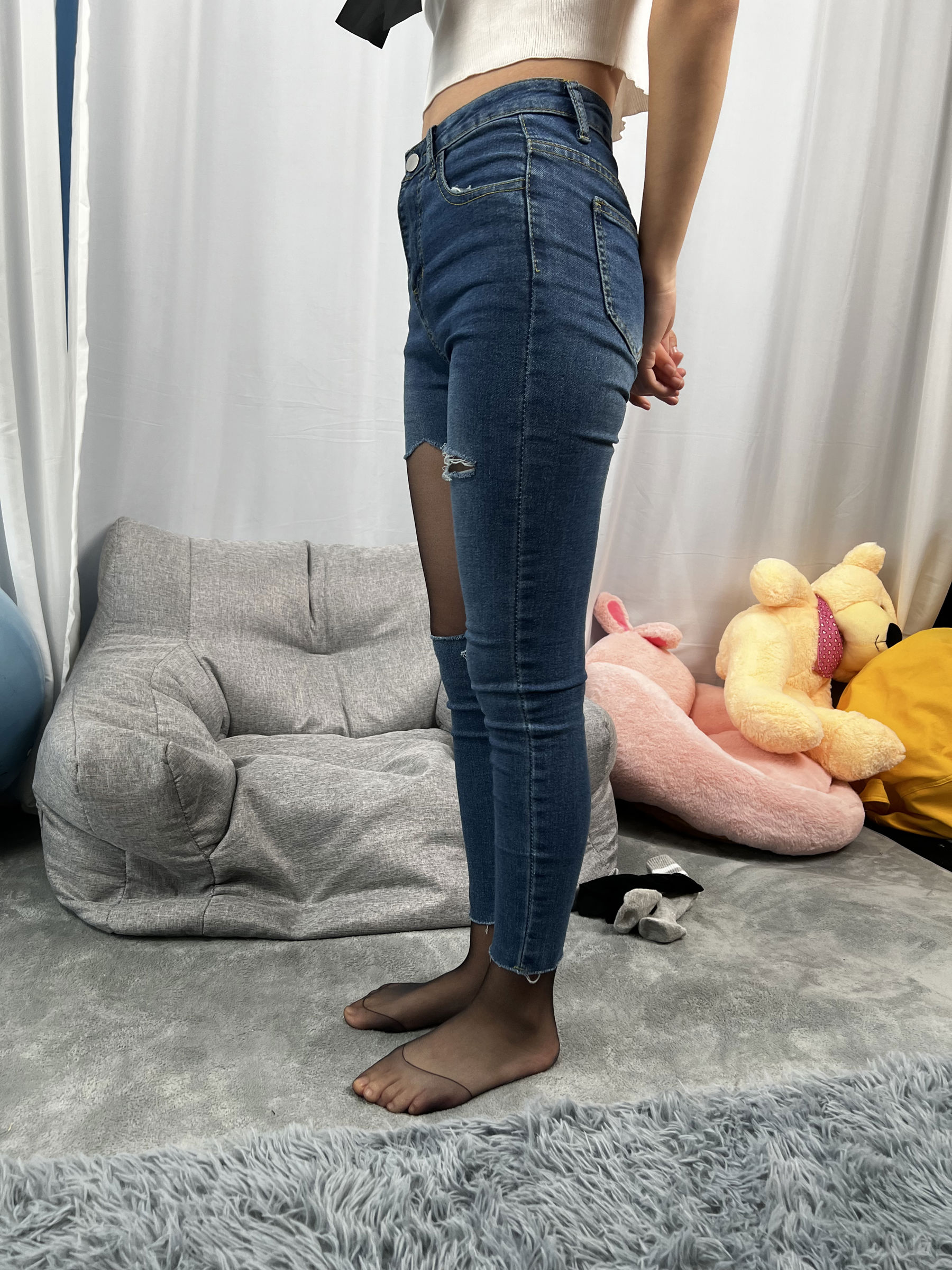 三禾摄影 No.024 牛仔裤里丝 帆布鞋 高跟/(201P)