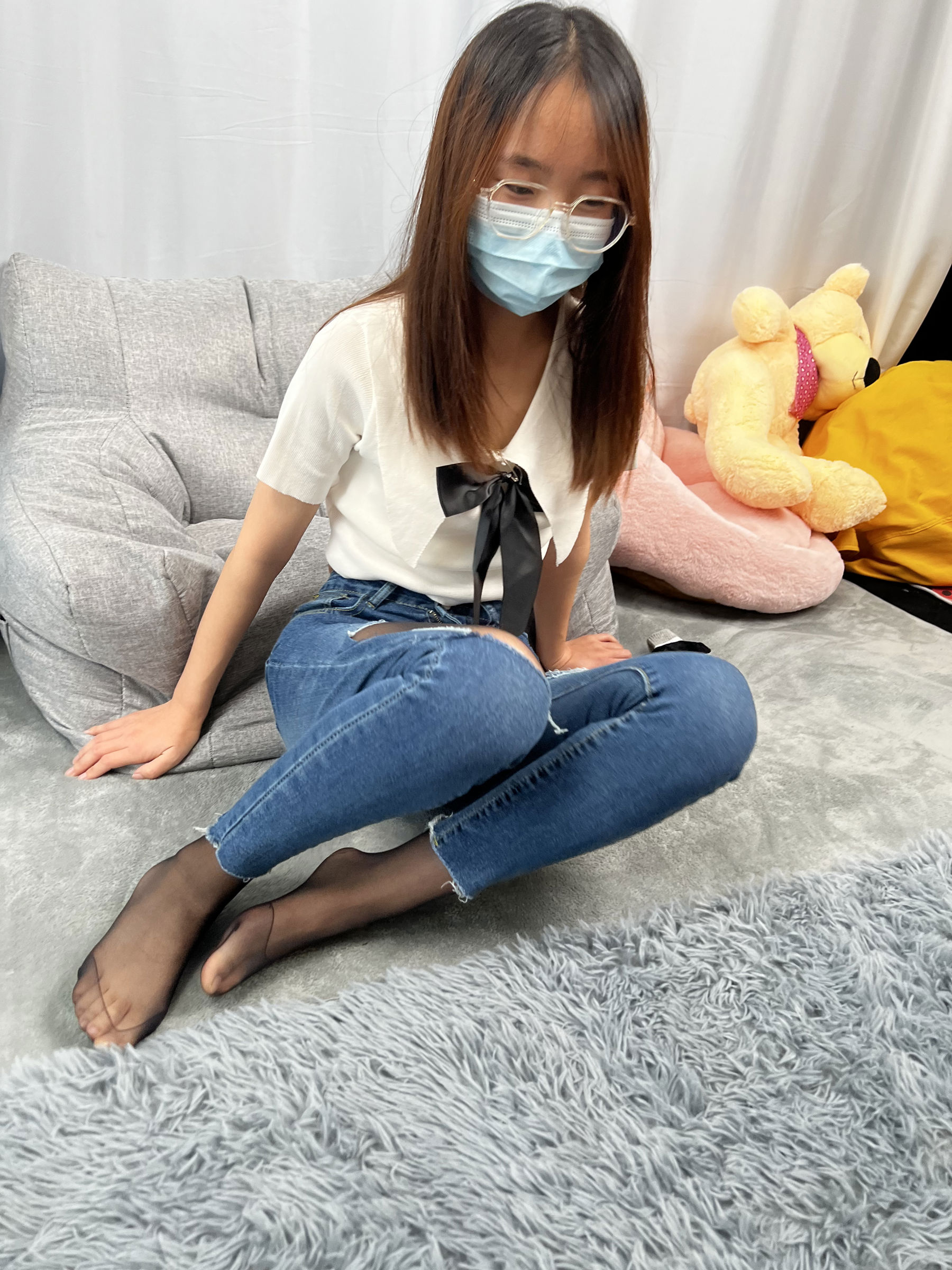 三禾摄影 No.024 牛仔裤里丝 帆布鞋 高跟/(201P)