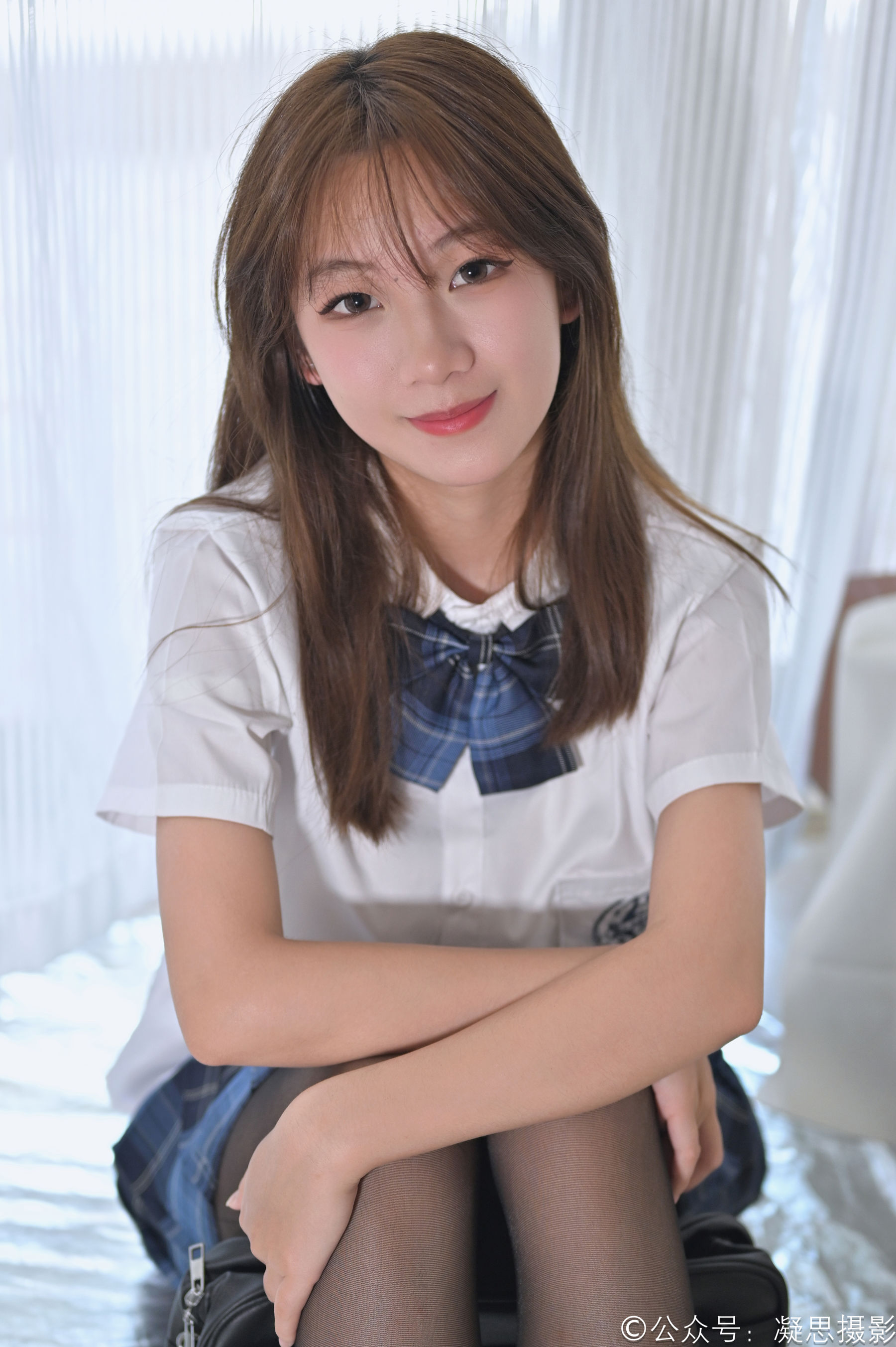 凝思摄影 No.046 铃铃 - jk制服、黑丝、小皮鞋/(148P)