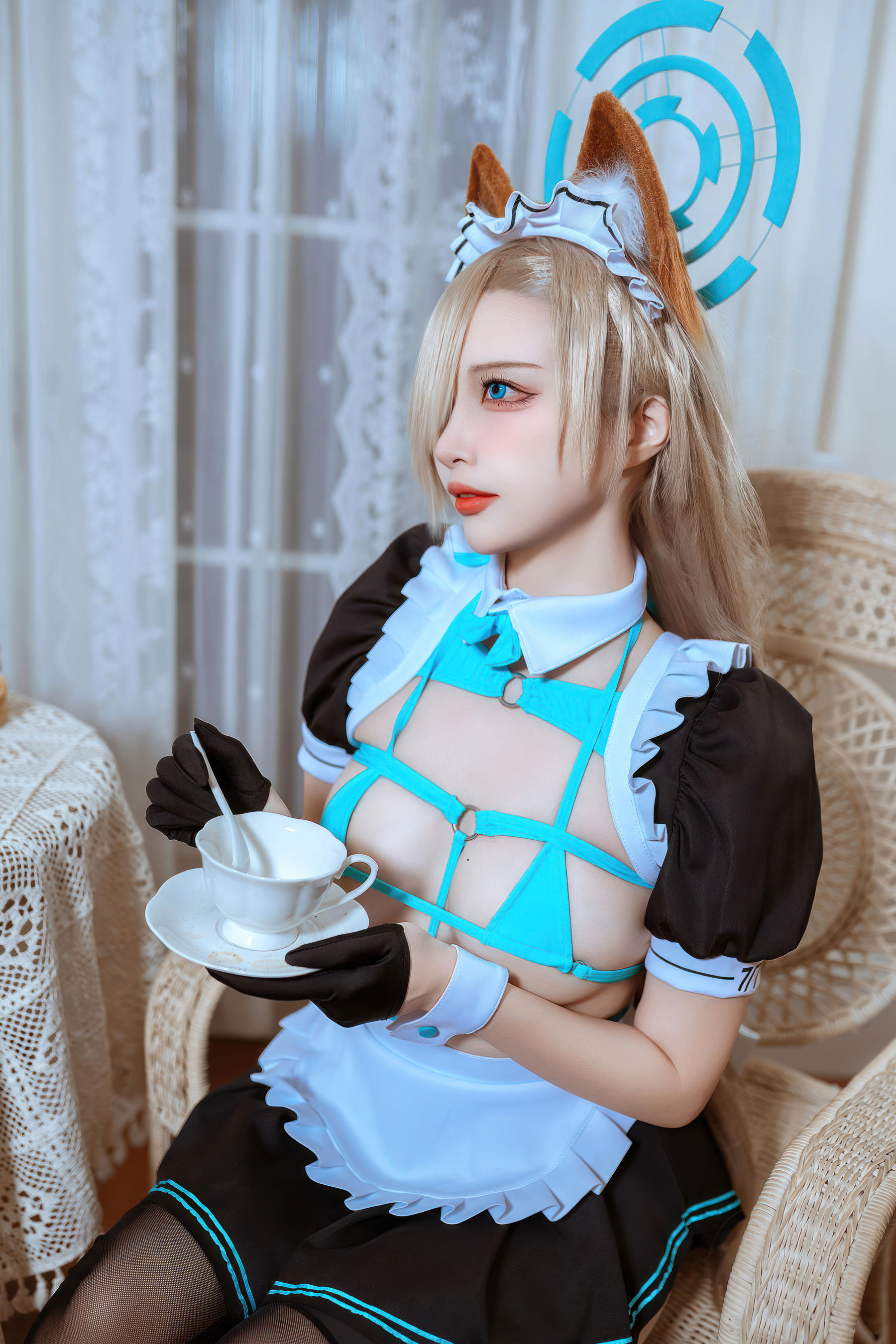 人气Coser 二佐Nisa - 蔚蓝档案 一之 濑明日奈 猫耳女仆/(39P)
