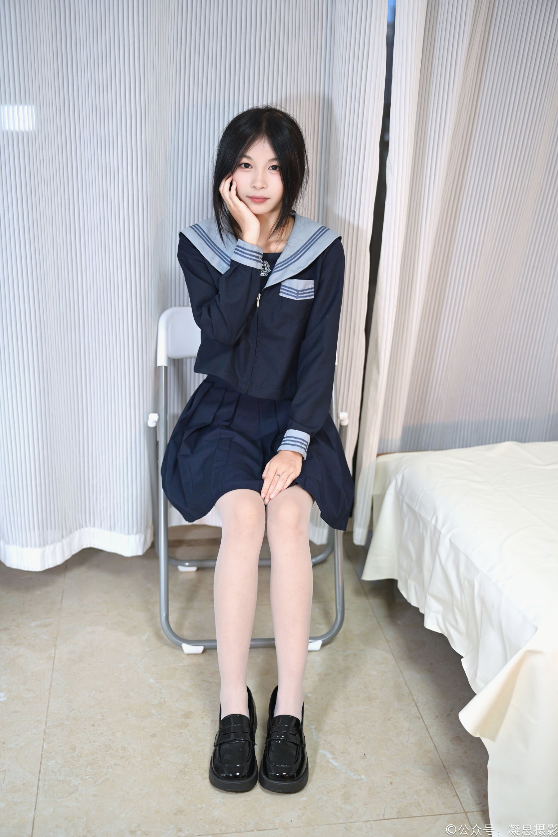 凝思摄影 No.043 沅沅 - JK制服、连裤白丝、小皮鞋/(150P)