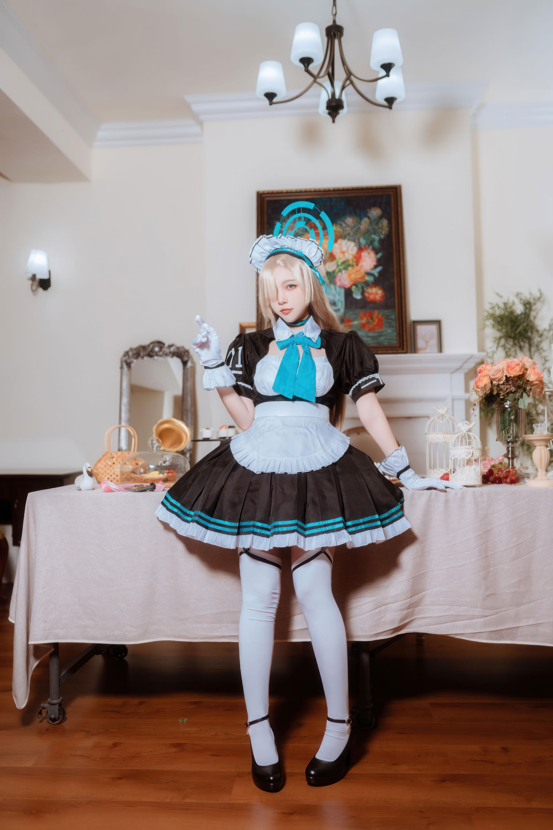 人气Coser 二佐Nisa - 蔚蓝档案 一之 濑明日奈 女仆/(30P)