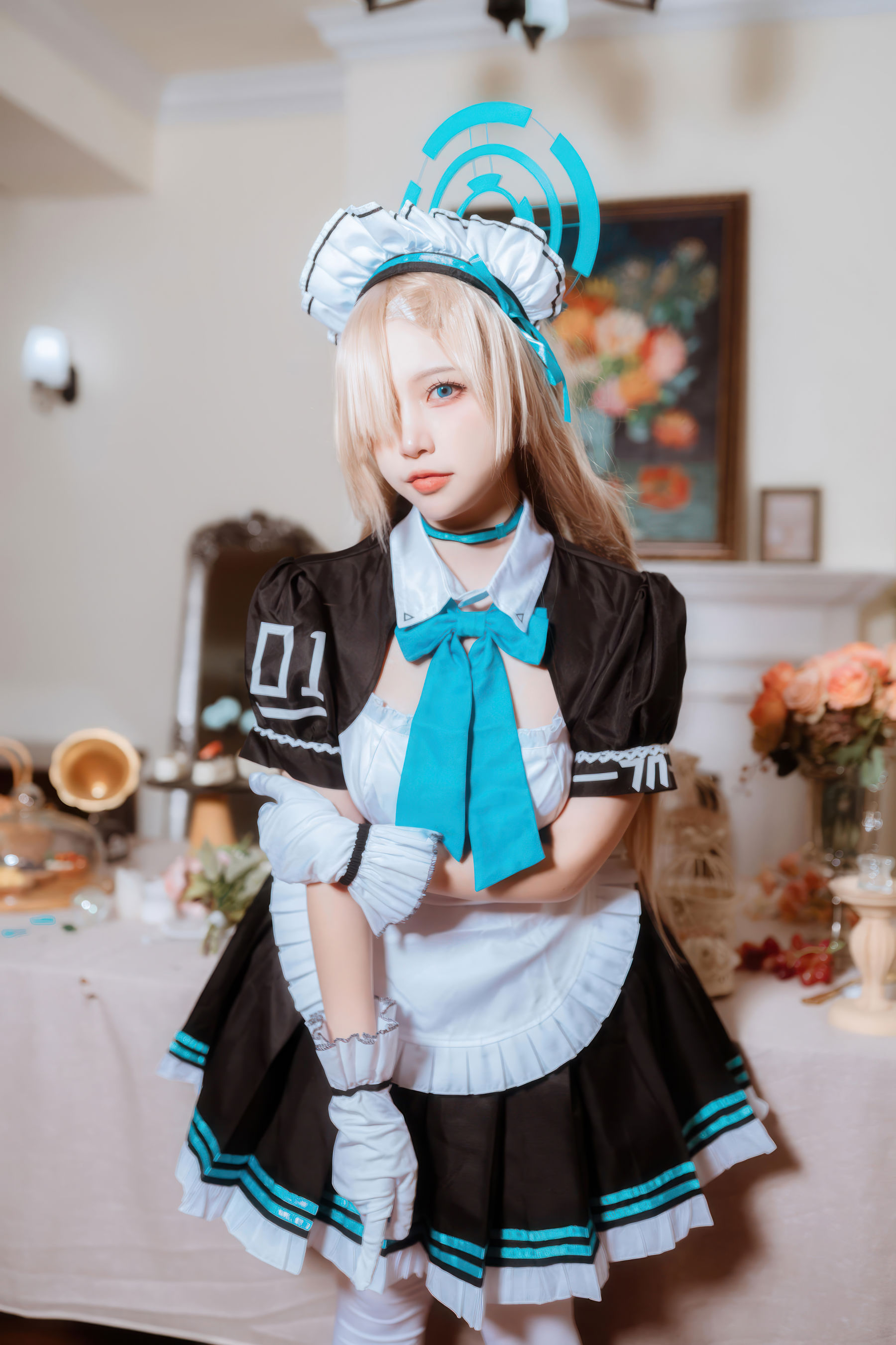 人气Coser 二佐Nisa - 蔚蓝档案 一之 濑明日奈 女仆/(30P)