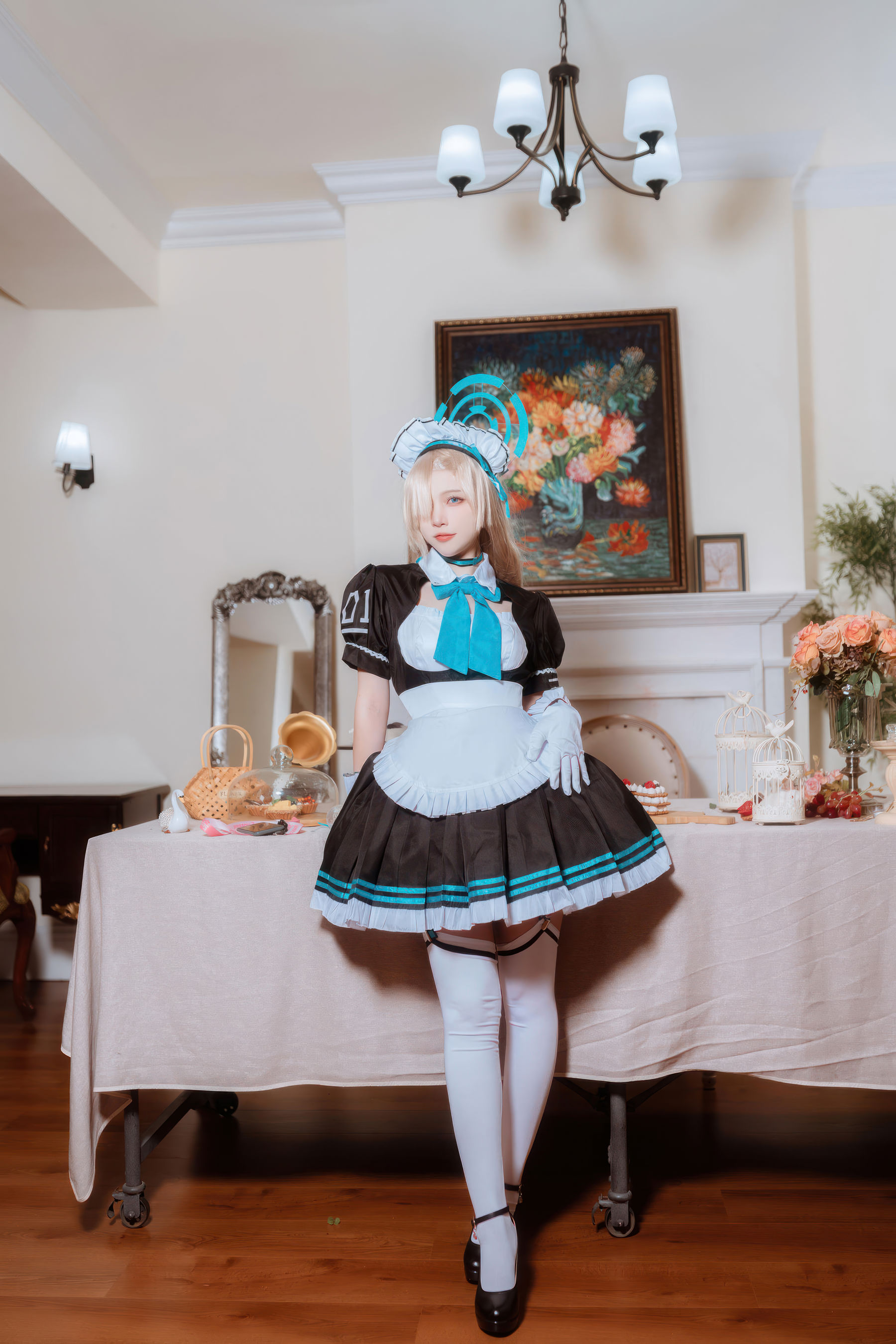 人气Coser 二佐Nisa - 蔚蓝档案 一之 濑明日奈 女仆/(30P)