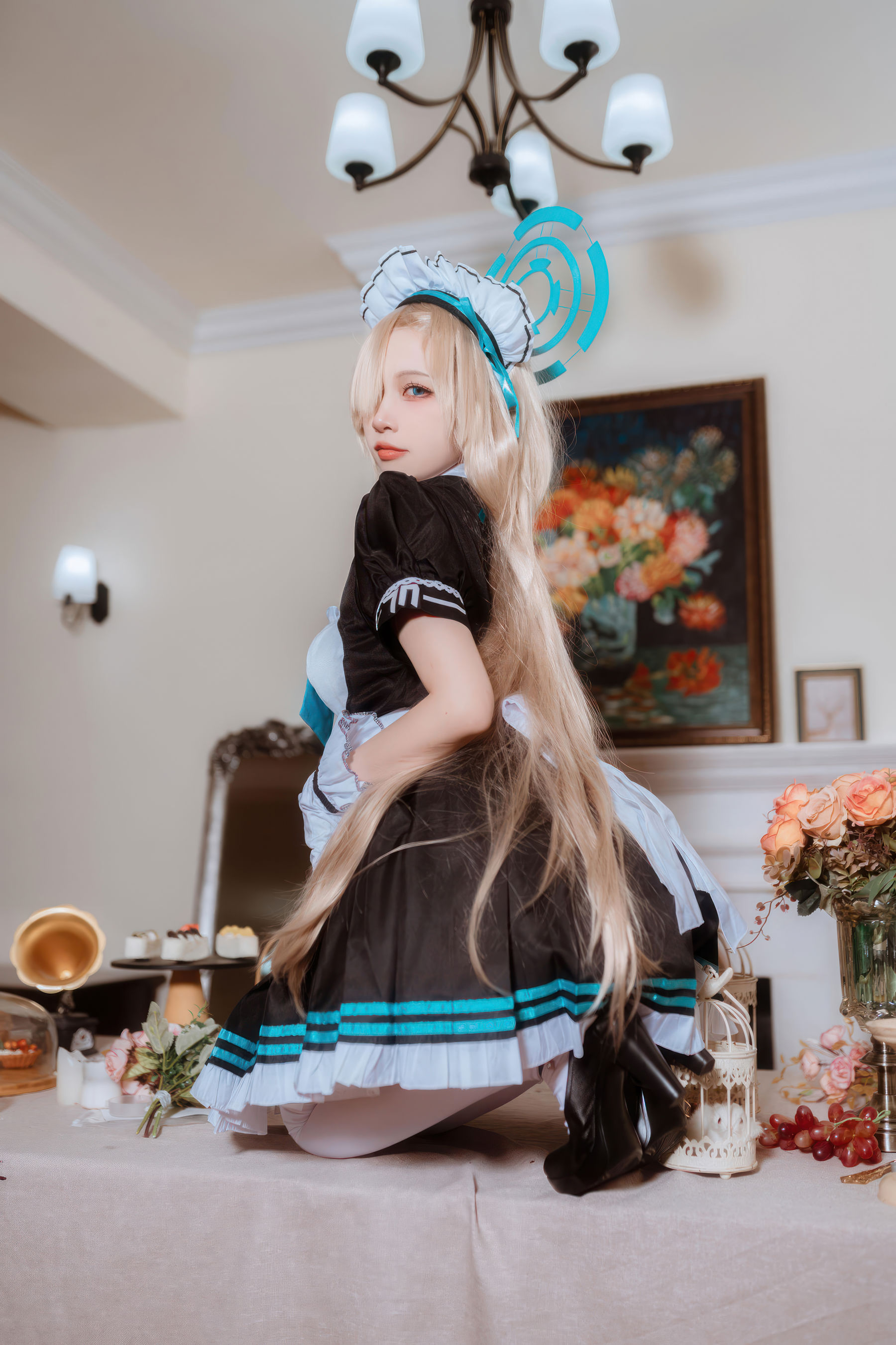 人气Coser 二佐Nisa - 蔚蓝档案 一之 濑明日奈 女仆/(30P)