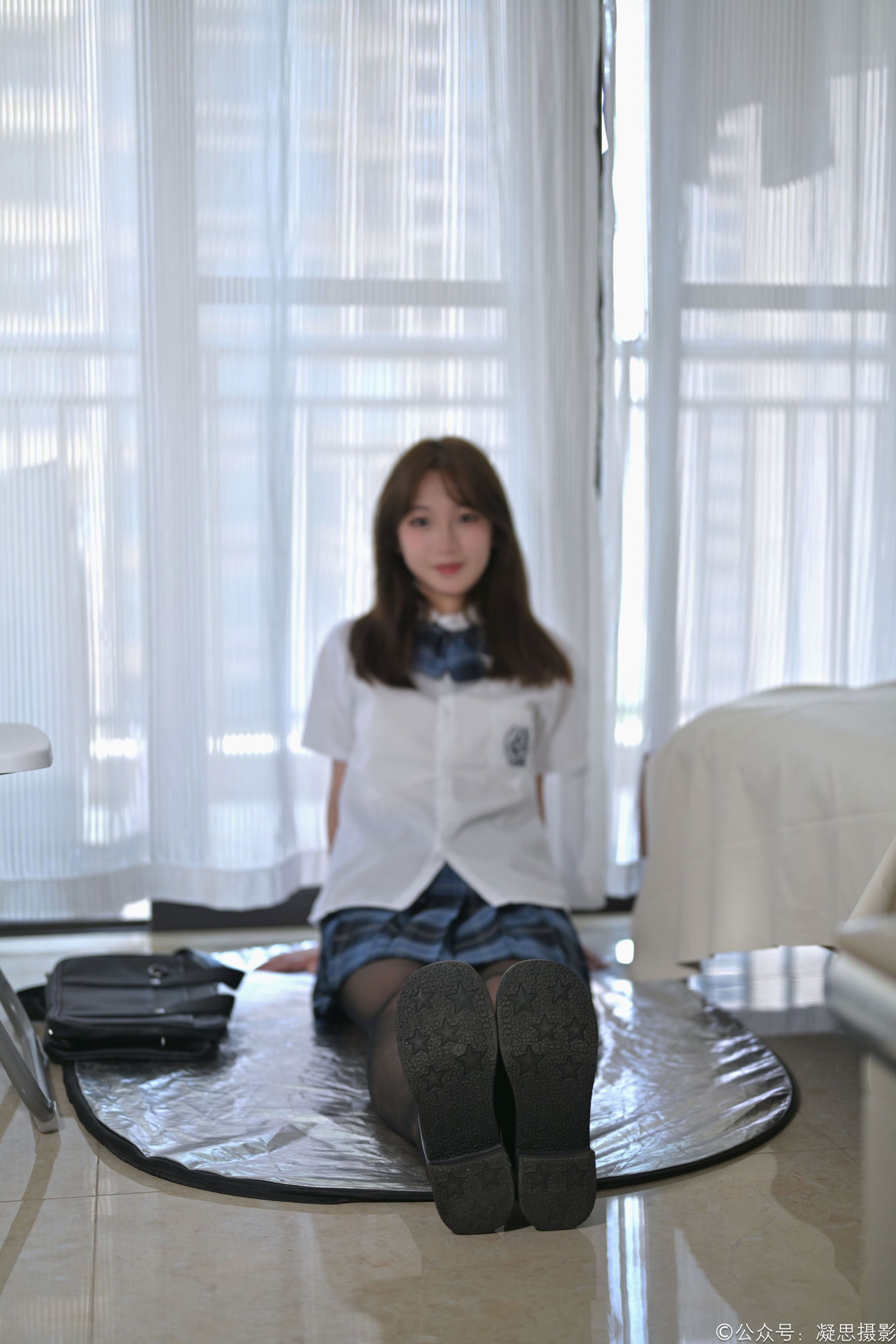 凝思摄影 No.046 铃铃 - jk制服、黑丝、小皮鞋/(148P)