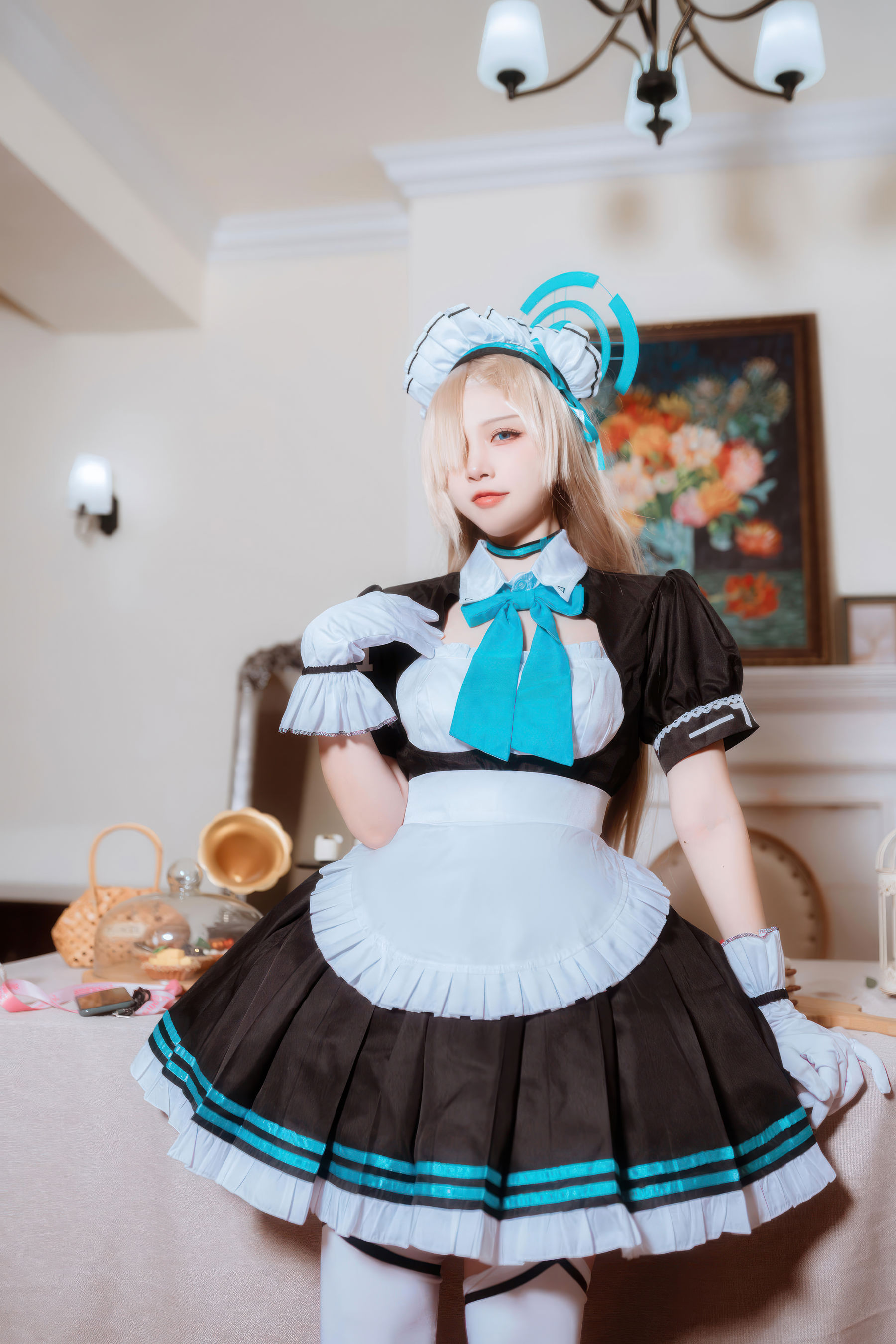 人气Coser 二佐Nisa - 蔚蓝档案 一之 濑明日奈 女仆/(30P)