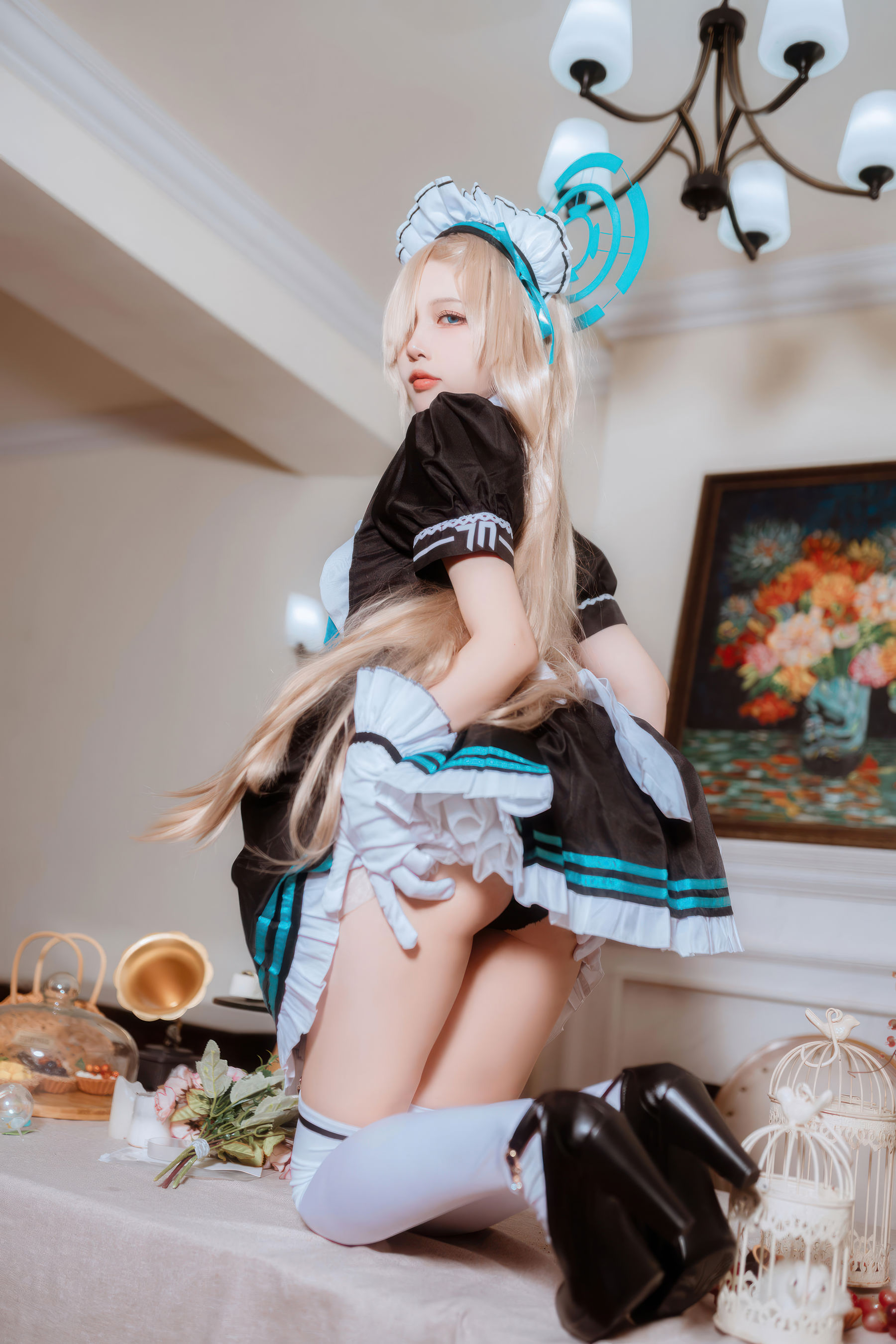 人气Coser 二佐Nisa - 蔚蓝档案 一之 濑明日奈 女仆/(30P)