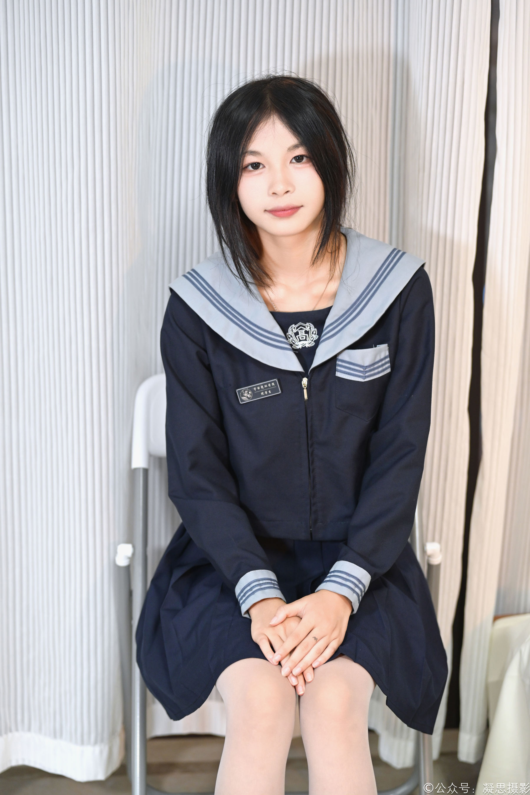 凝思摄影 No.043 沅沅 - JK制服、连裤白丝、小皮鞋/(150P)
