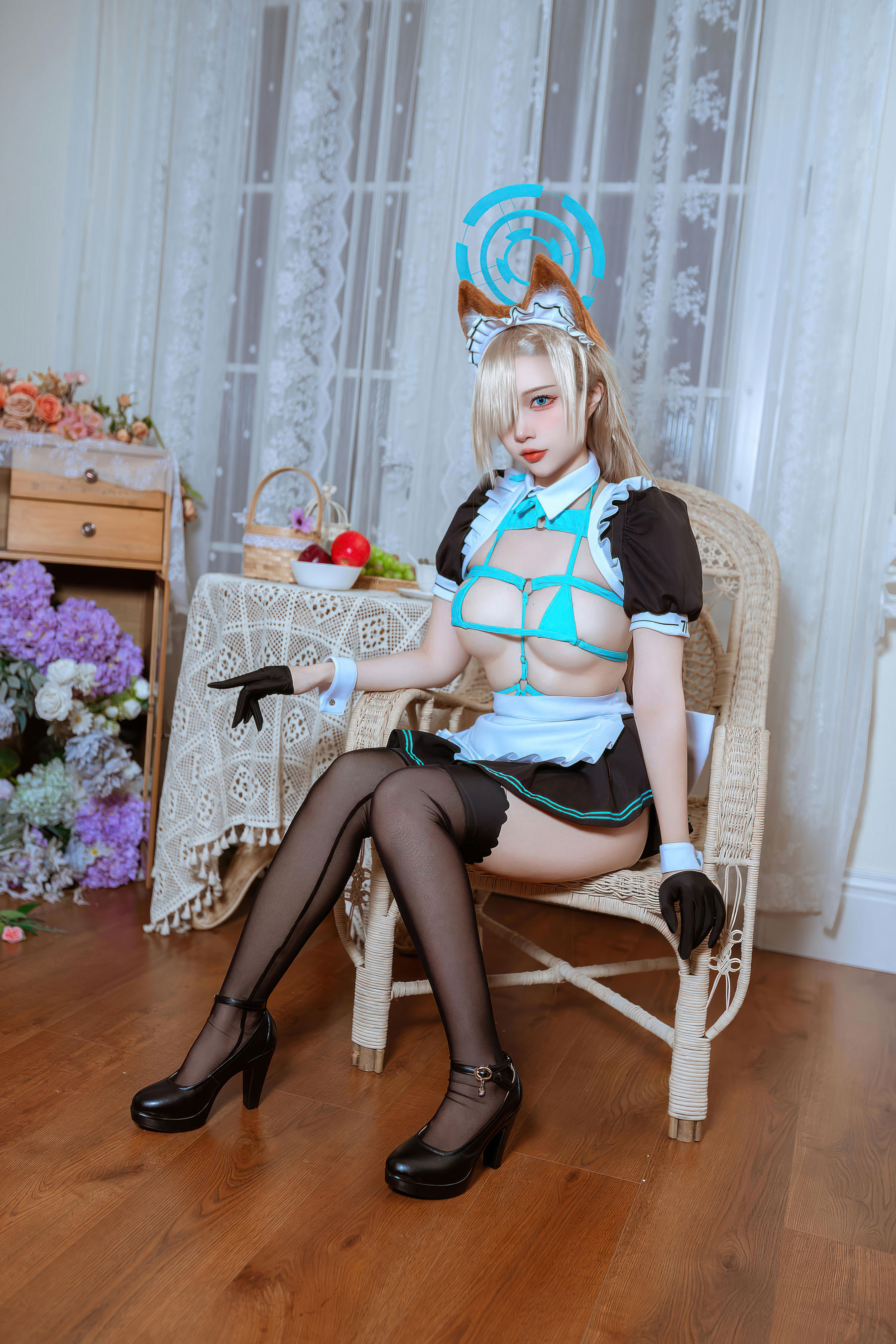 人气Coser 二佐Nisa - 蔚蓝档案 一之 濑明日奈 猫耳女仆/(39P)