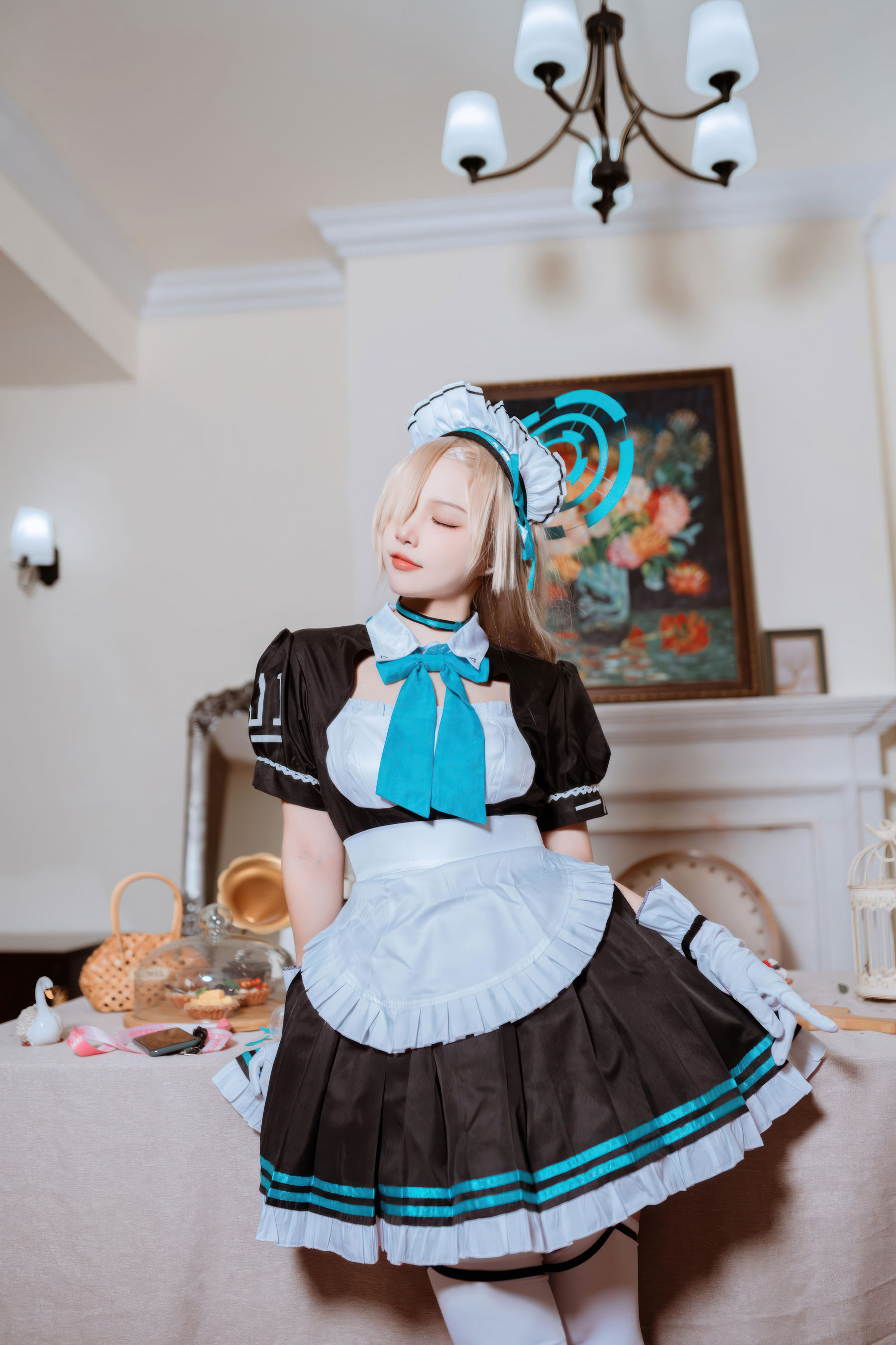 人气Coser 二佐Nisa - 蔚蓝档案 一之 濑明日奈 女仆/(30P)