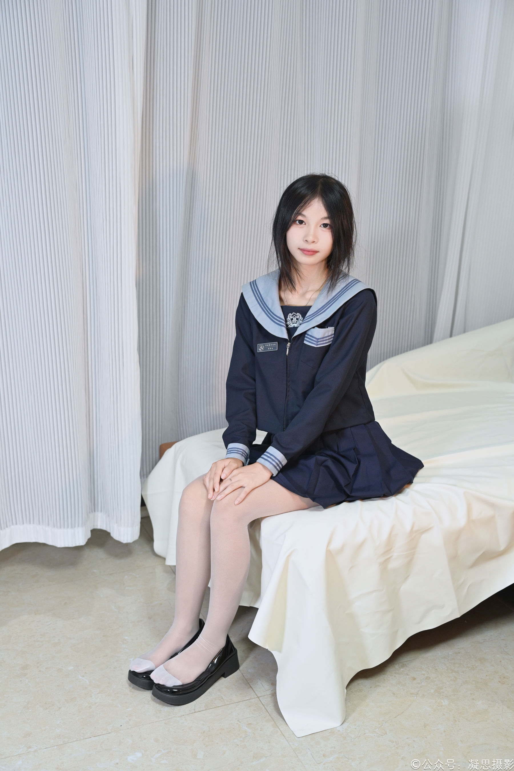 凝思摄影 No.043 沅沅 - JK制服、连裤白丝、小皮鞋/(150P)