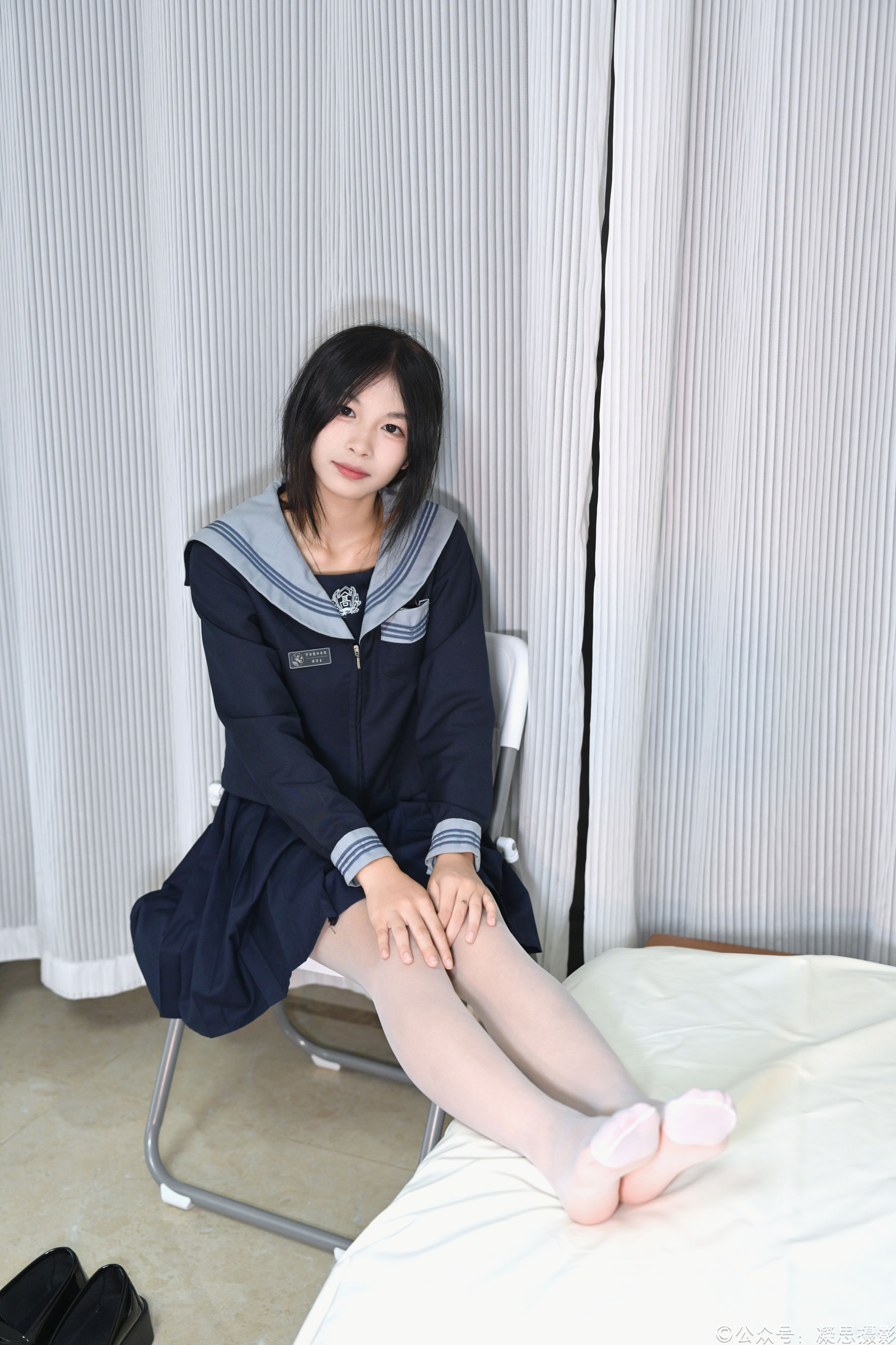 凝思摄影 No.043 沅沅 - JK制服、连裤白丝、小皮鞋/(150P)