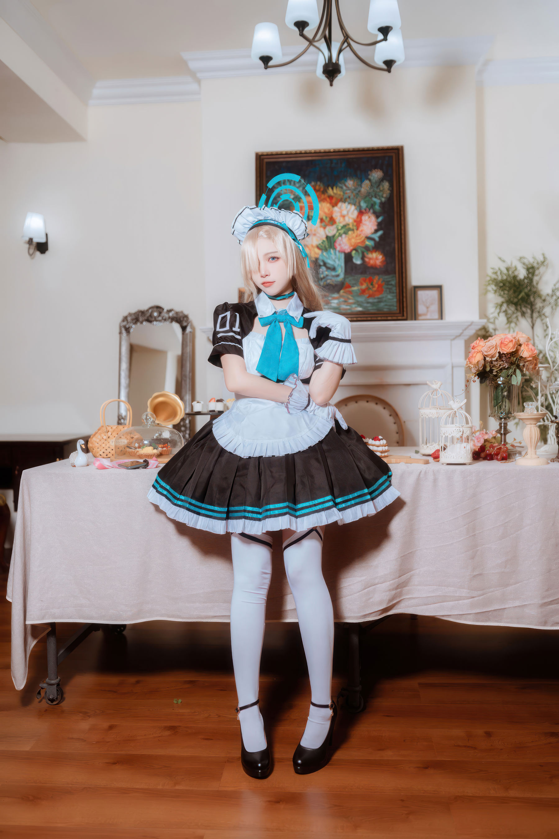 人气Coser 二佐Nisa - 蔚蓝档案 一之 濑明日奈 女仆/(30P)