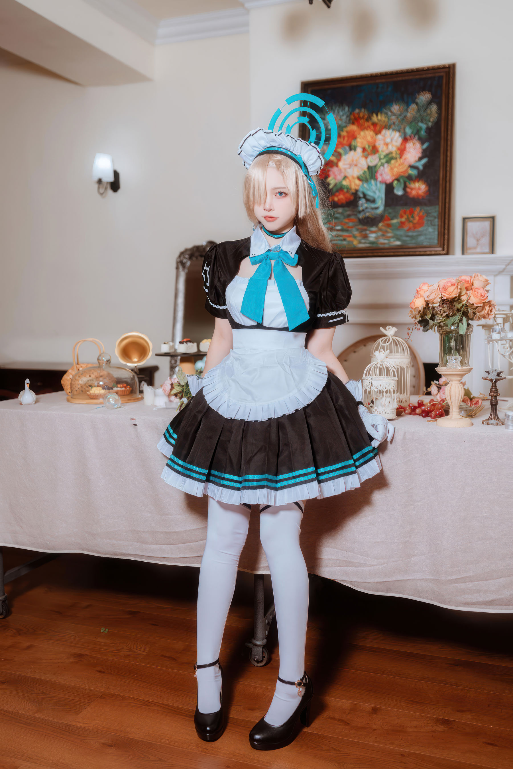 人气Coser 二佐Nisa - 蔚蓝档案 一之 濑明日奈 女仆/(30P)