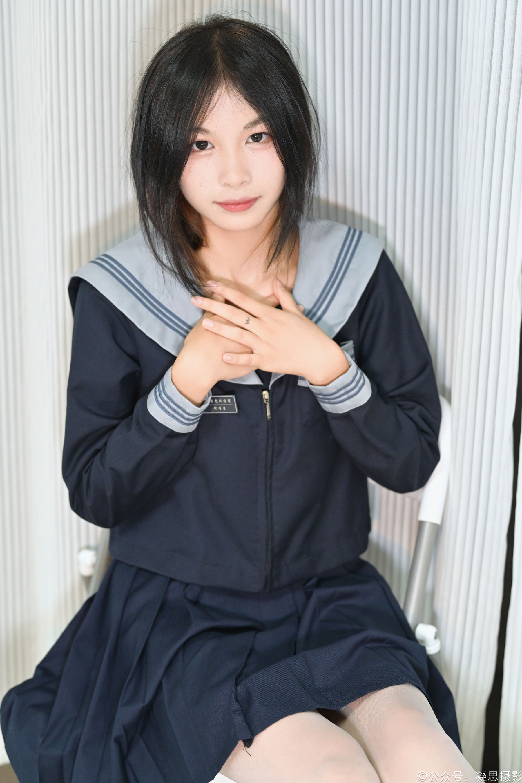 凝思摄影 No.043 沅沅 - JK制服、连裤白丝、小皮鞋/(150P)