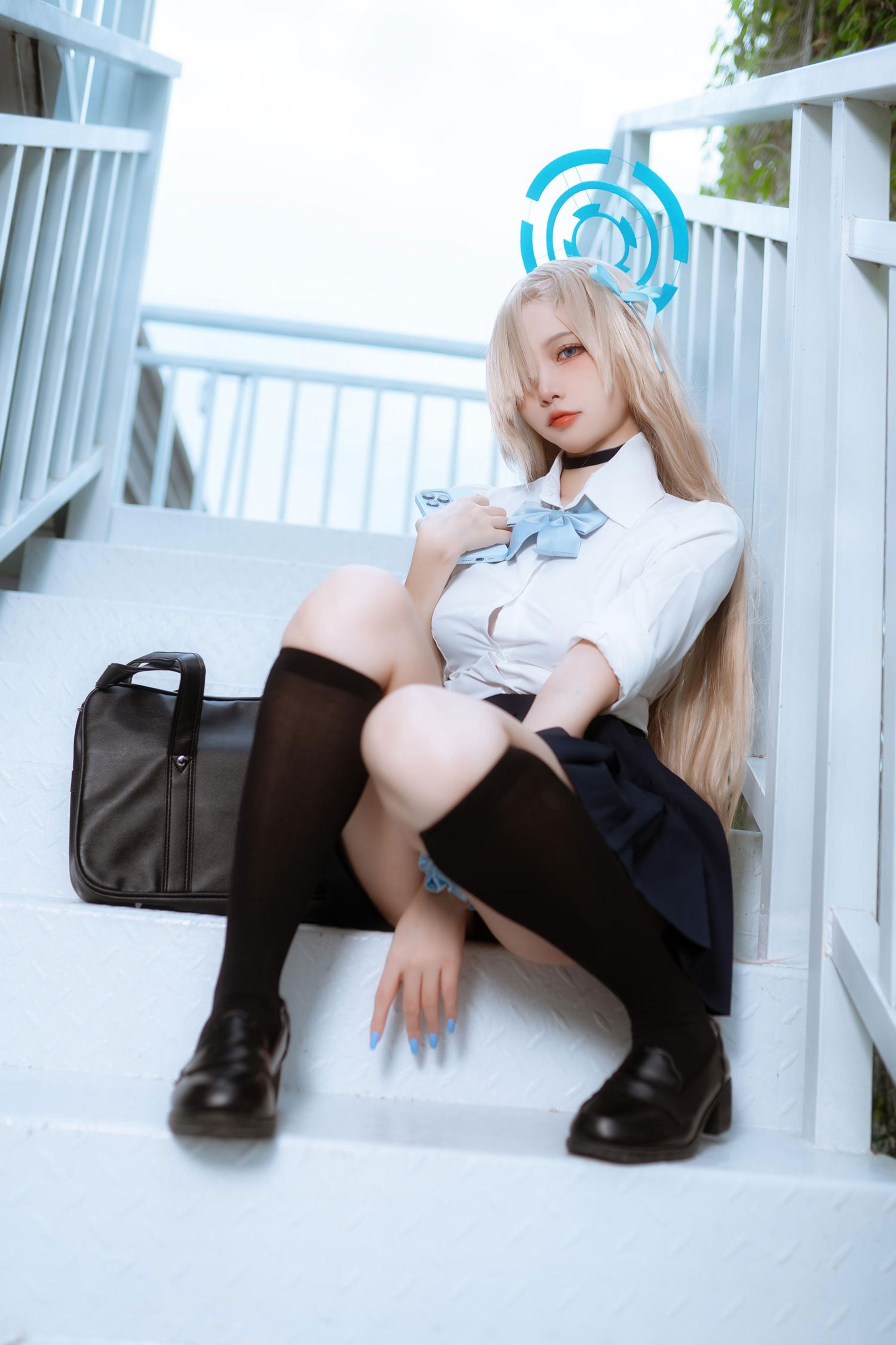 人气Coser 二佐Nisa - 蔚蓝档案 一之 濑明日奈 JK制服/(23P)