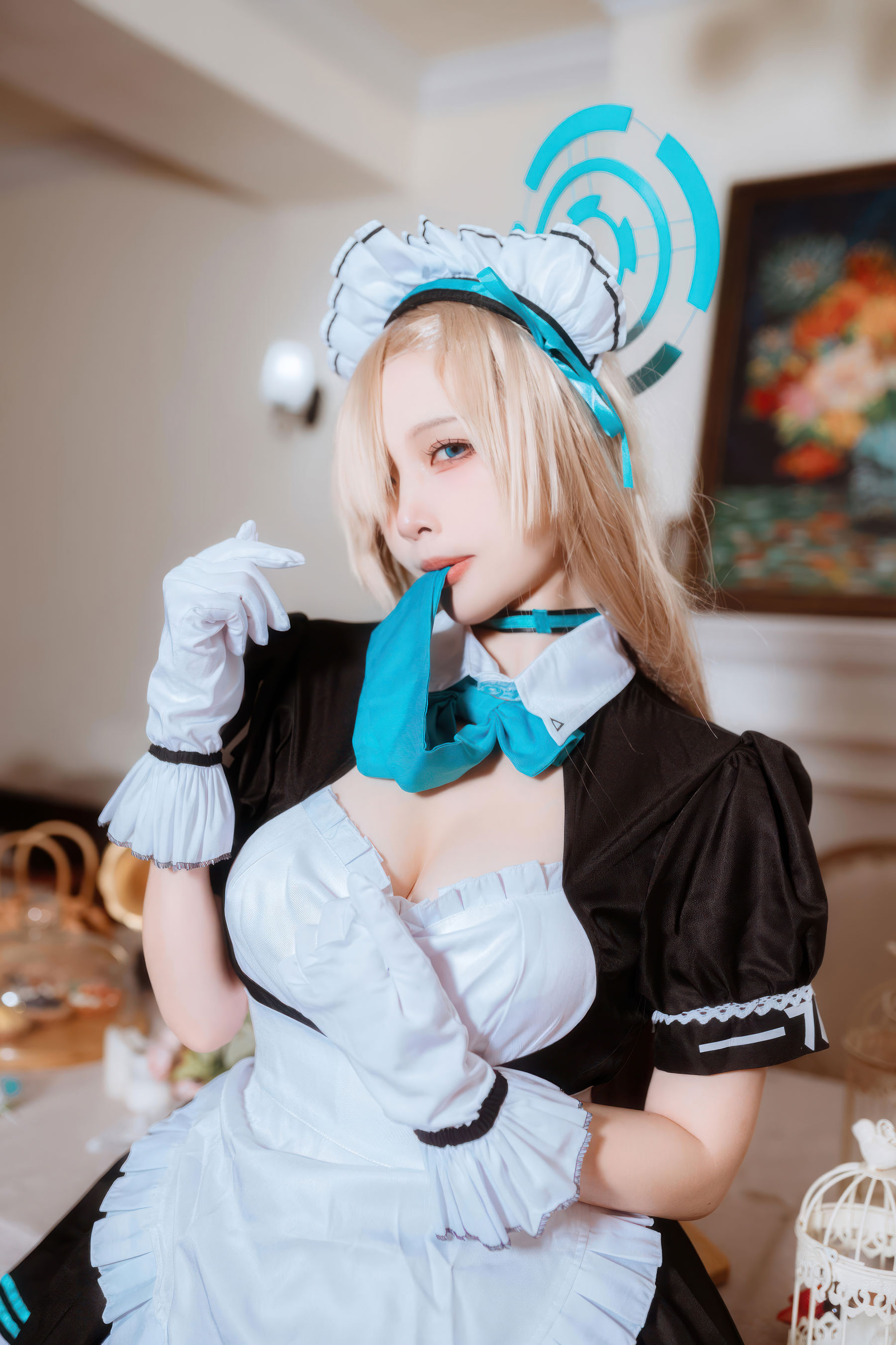 人气Coser 二佐Nisa - 蔚蓝档案 一之 濑明日奈 女仆/(30P)
